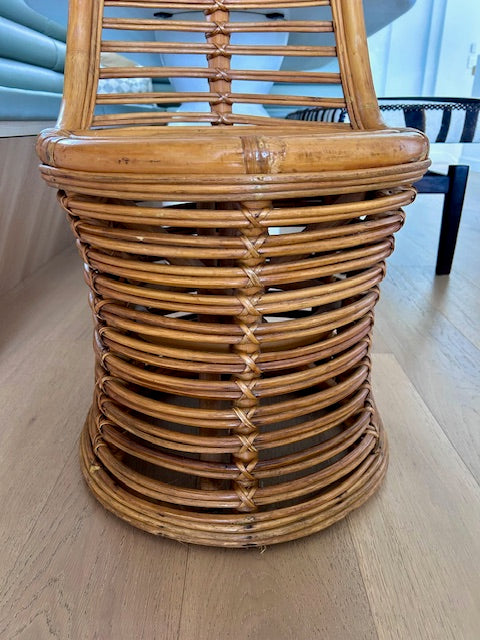 Vintage Rattan High Back Chair