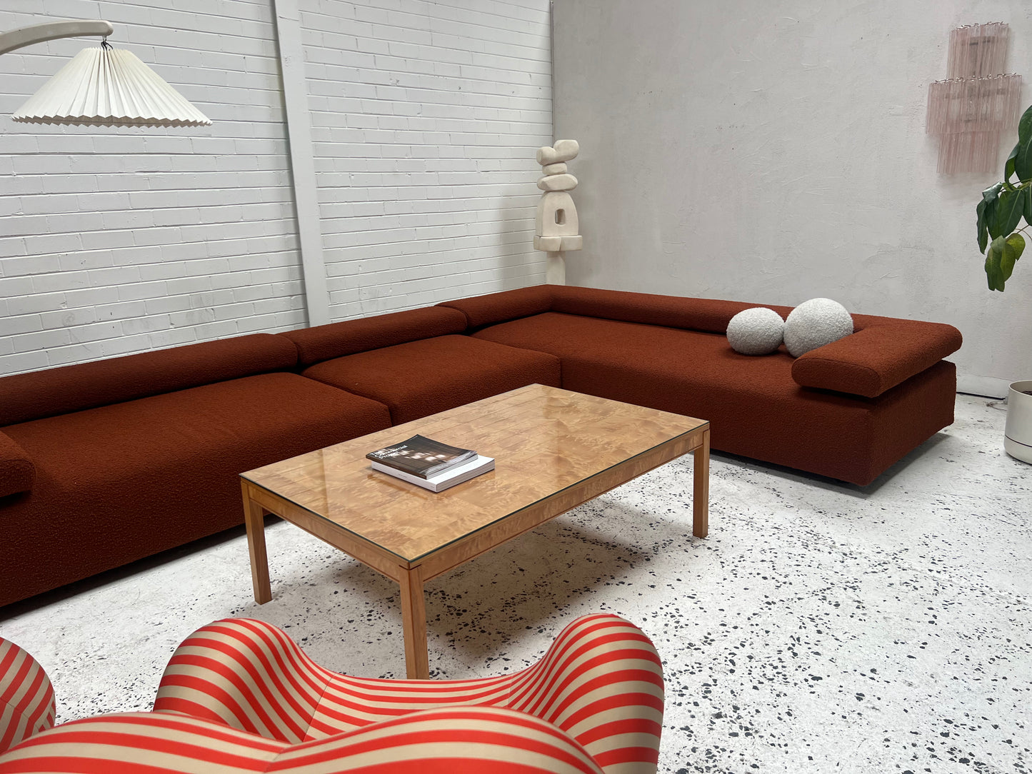 - Rust Boucle Modular Sofa