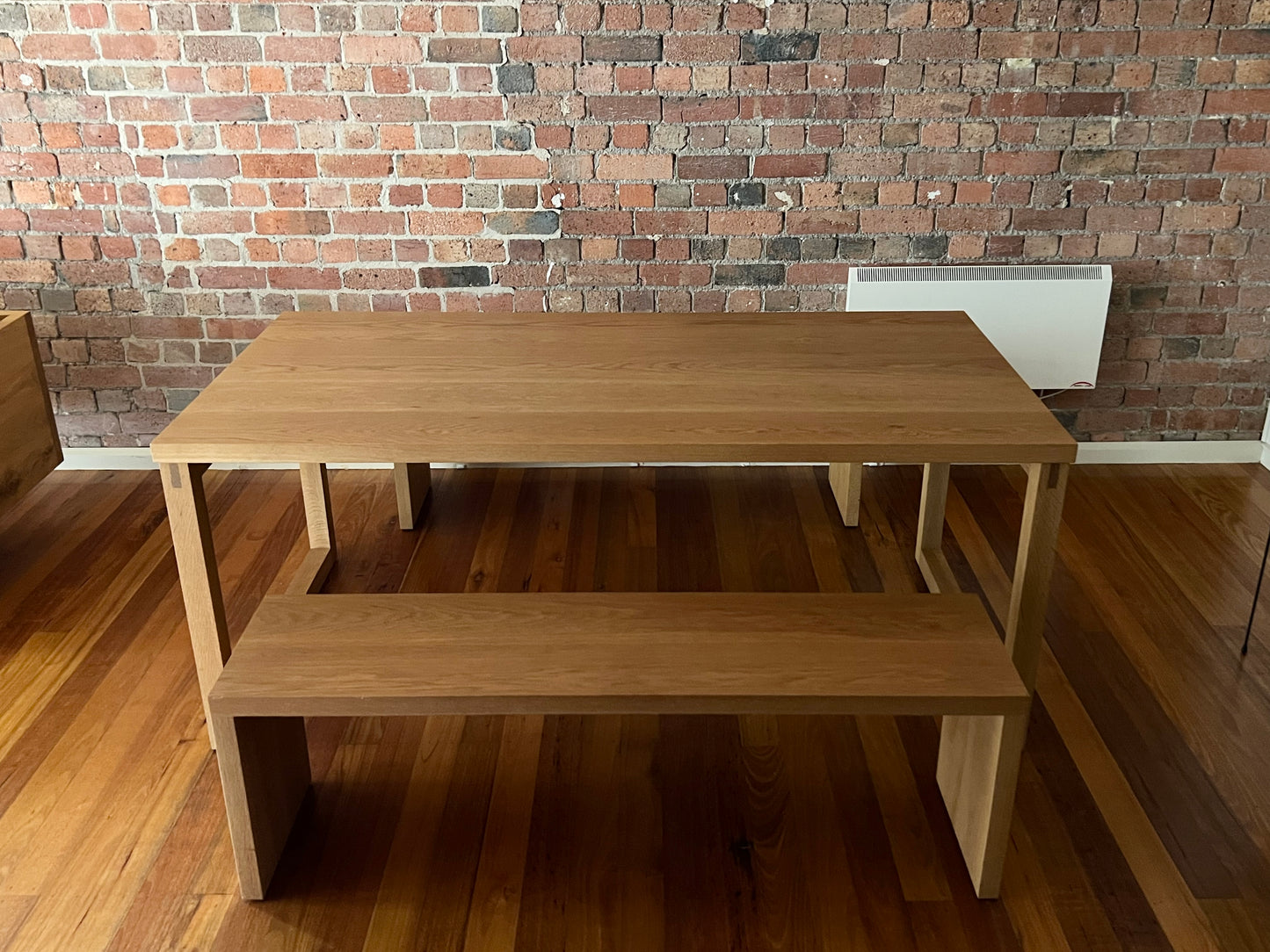 Mark Tuckey Oak 'Refactory" Dining Table & Two Bench Seats