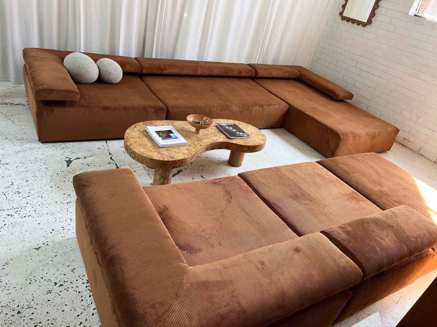 ON HOLD - Bespoke Large Corduroy Modular Sofa