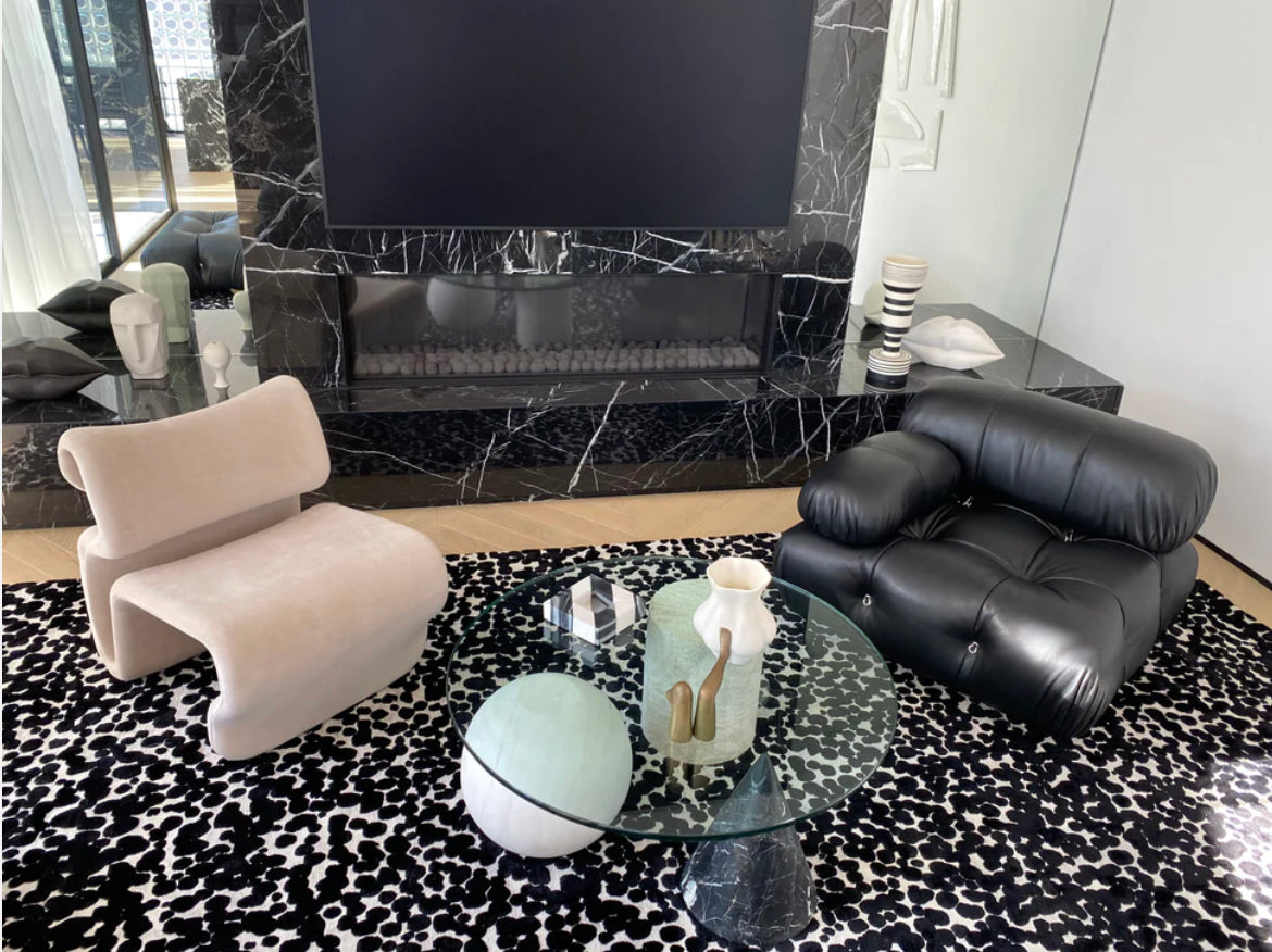 Designer Rugs Large 100% Bamboo Black & White Rug