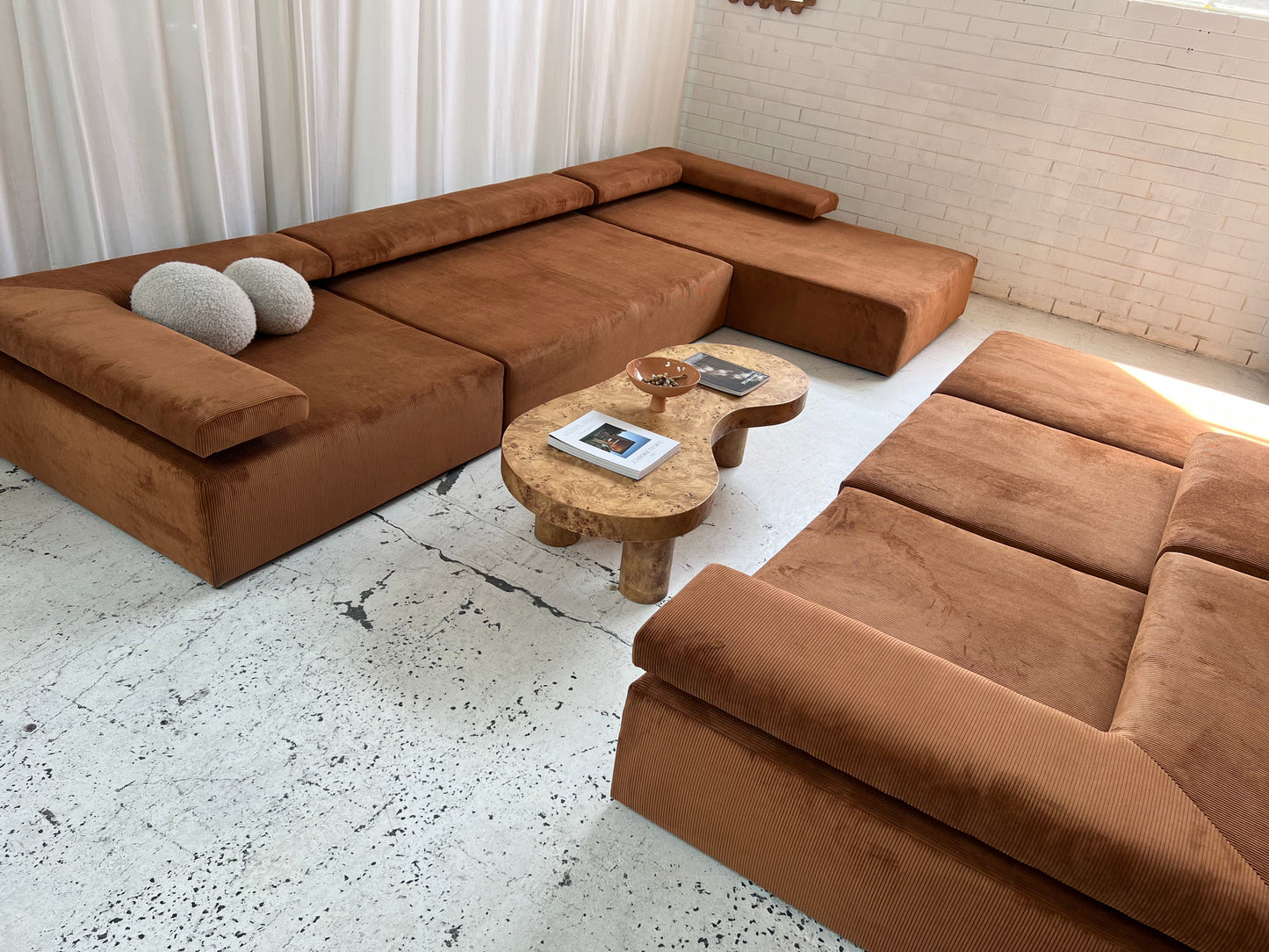 ON HOLD - Bespoke Large Corduroy Modular Sofa