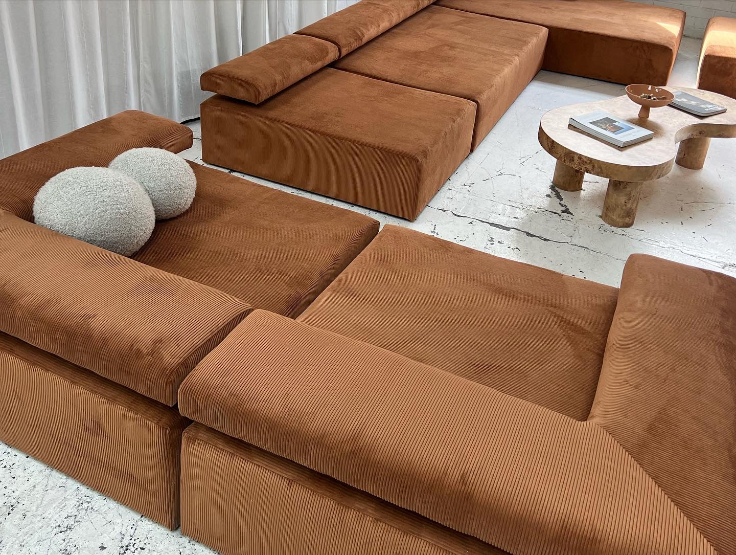 ON HOLD - Bespoke Large Corduroy Modular Sofa