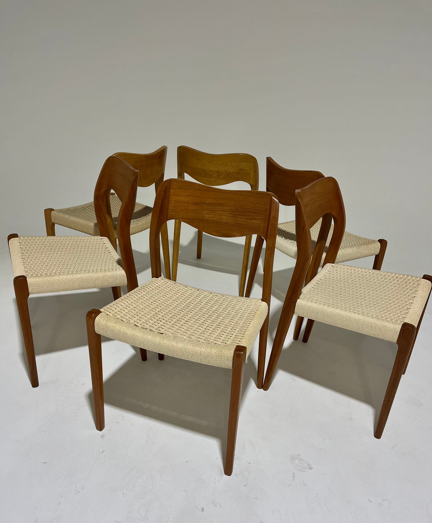 - Set of Six Danish Niels Moller #71 Dining Chairs