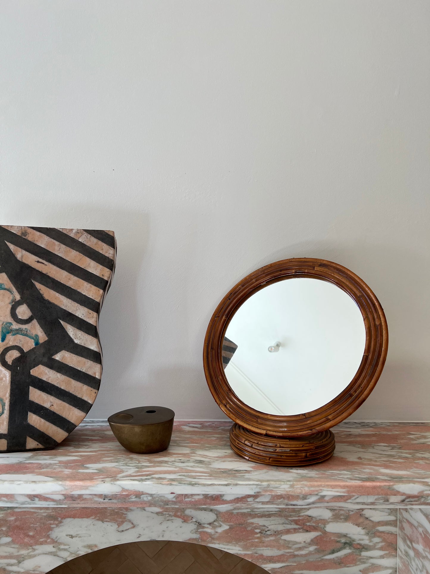 Mid Century Italian Bamboo Mirror