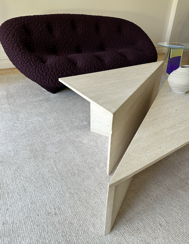 Vintage Travertine Split Level Coffee Table