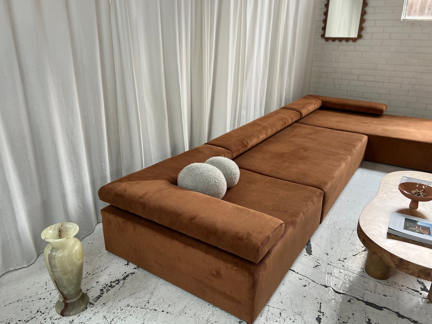 ON HOLD - Bespoke Large Corduroy Modular Sofa