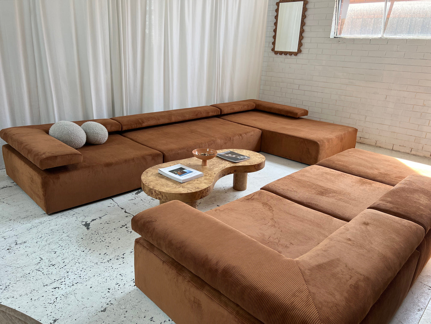 ON HOLD - Bespoke Large Corduroy Modular Sofa