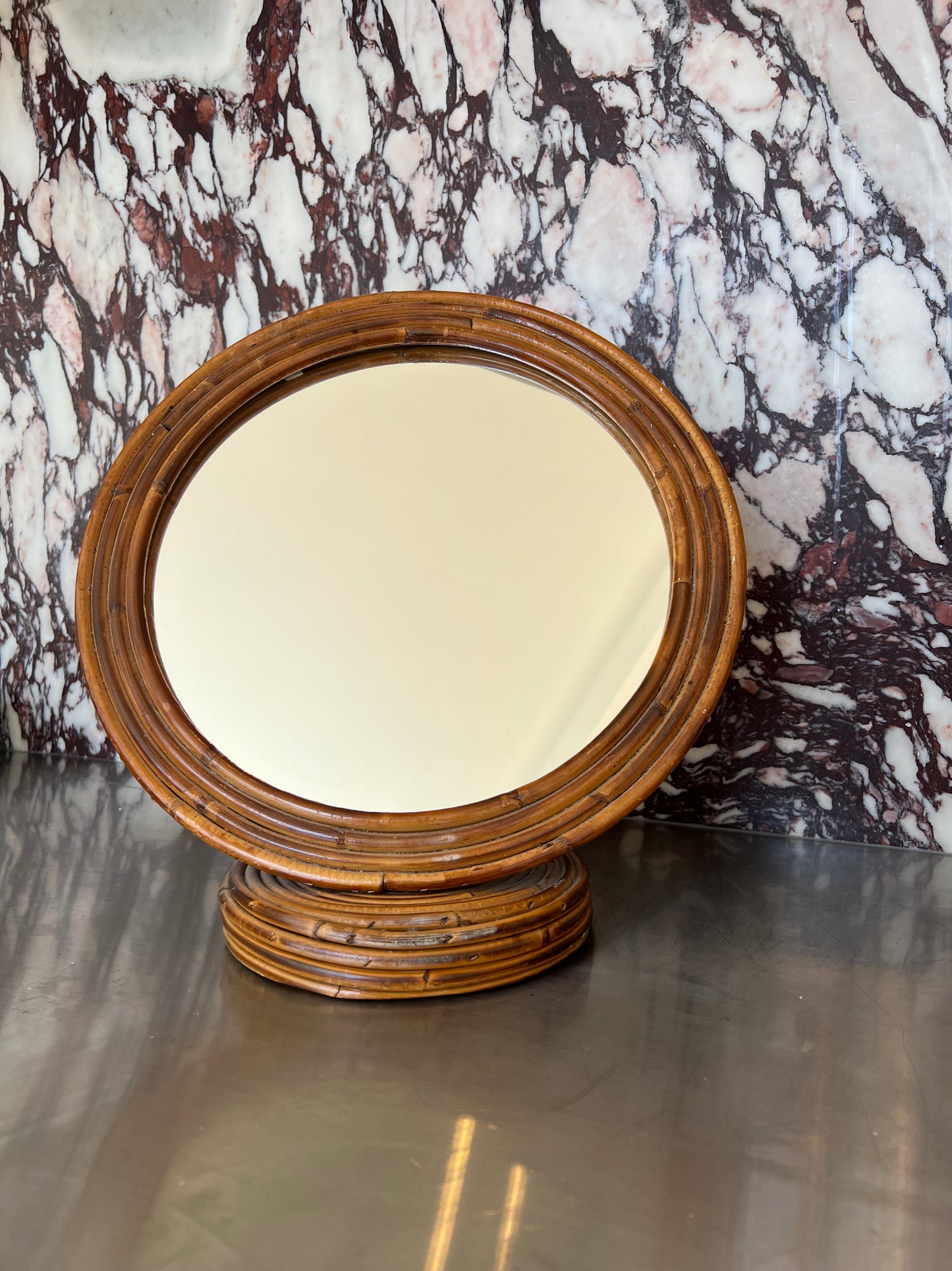 Mid Century Italian Bamboo Mirror