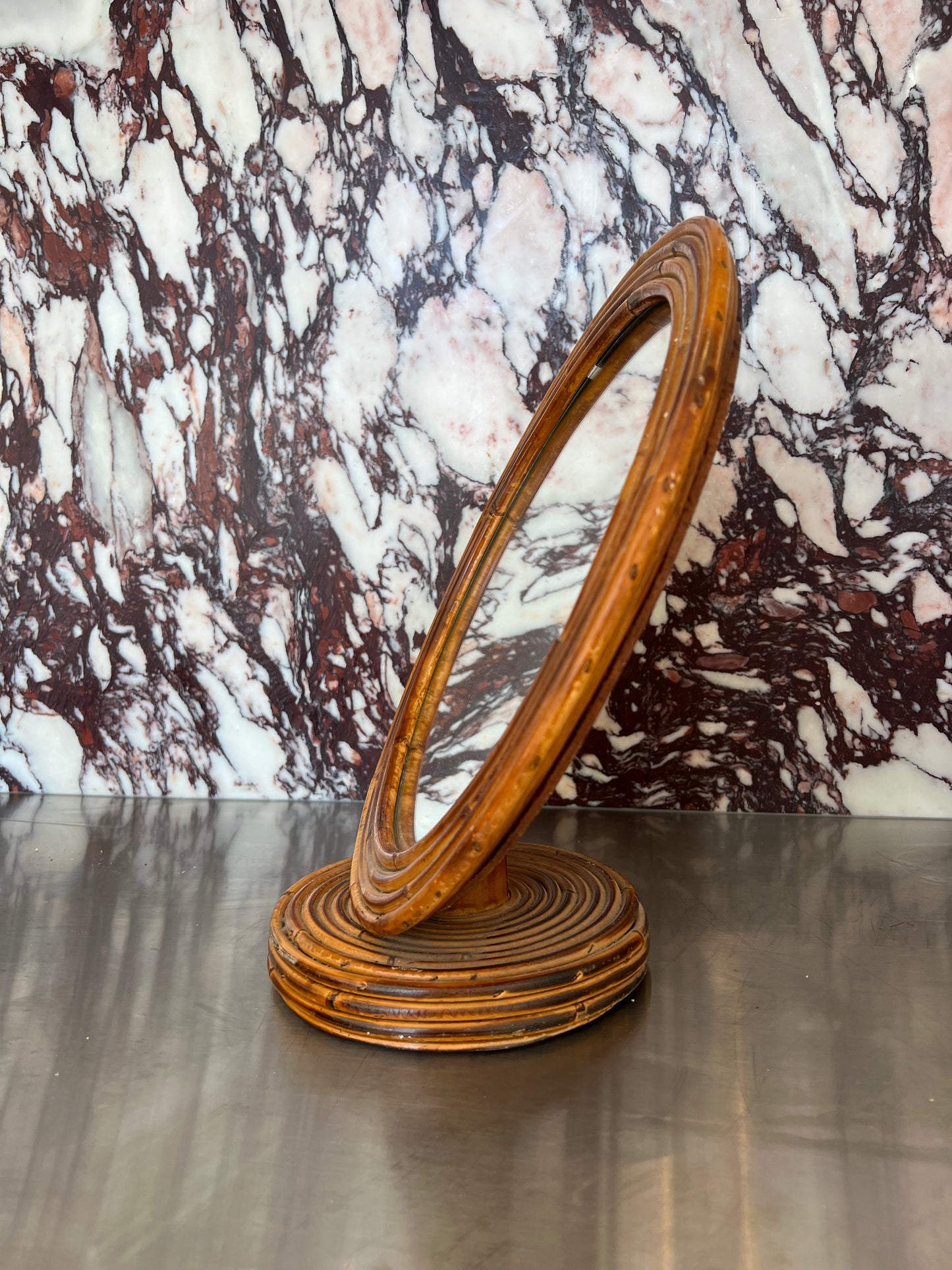 Mid Century Italian Bamboo Mirror