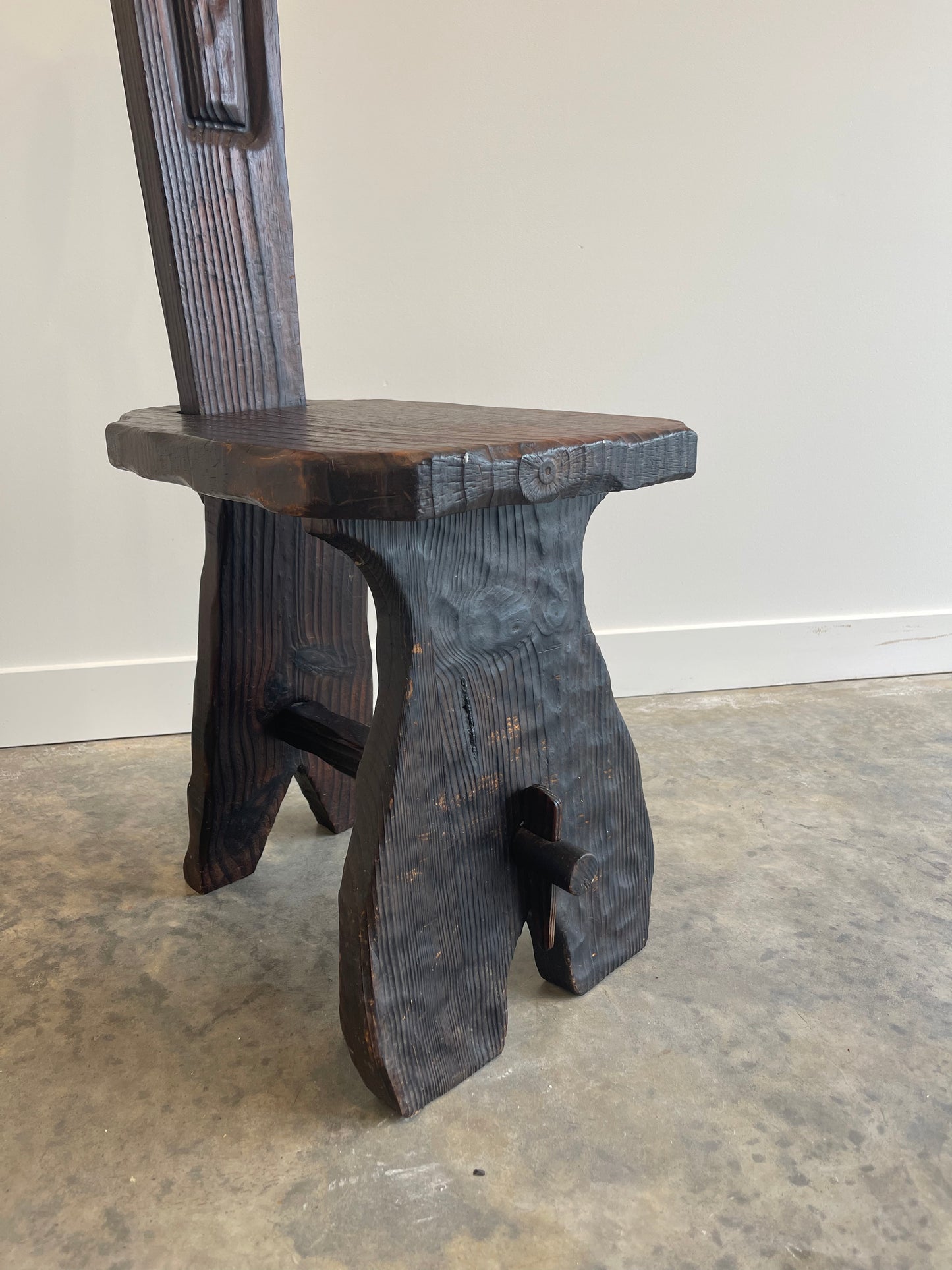 - Rustic Hand Carved Timber Stool