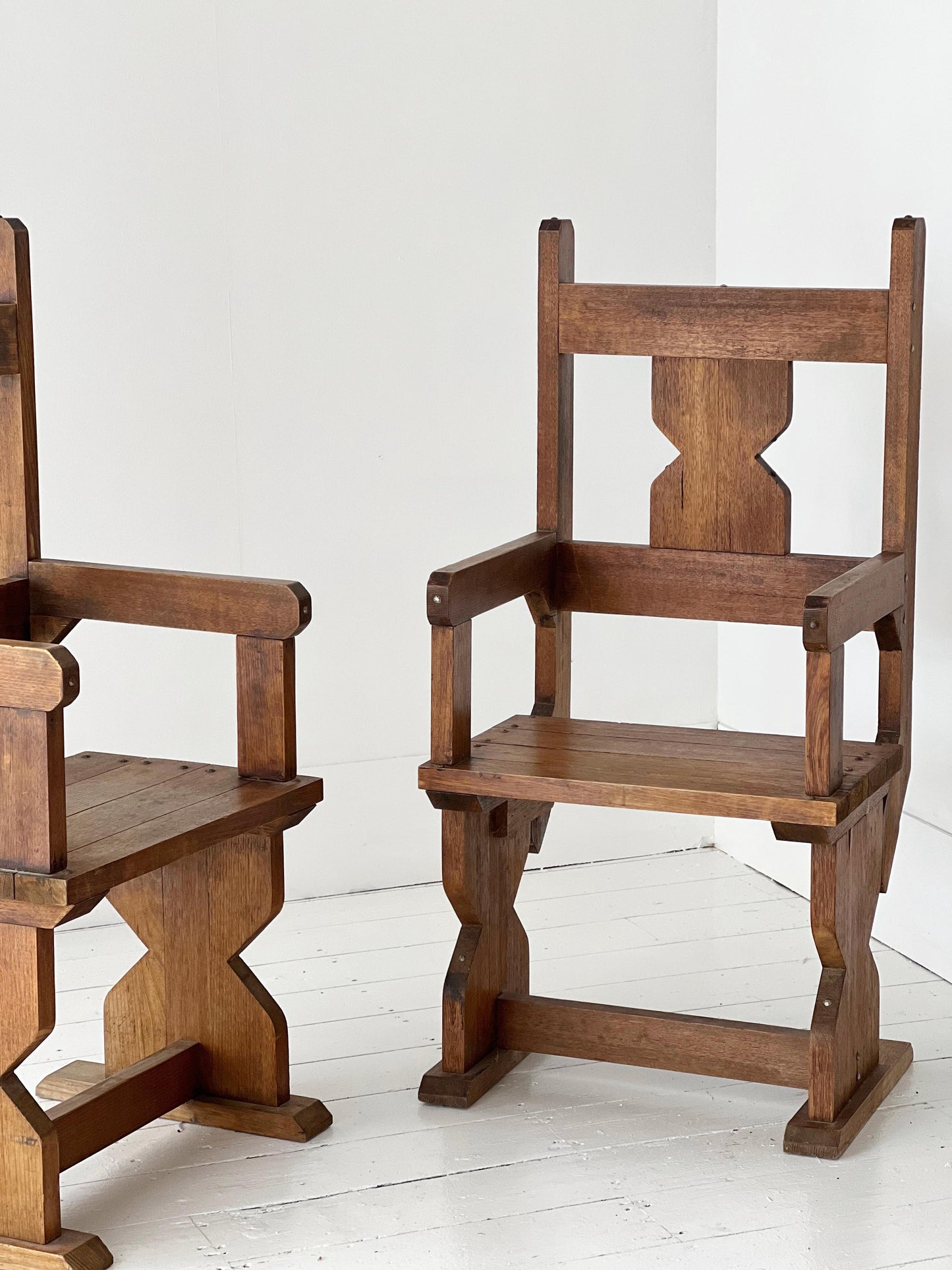 Antique Hand Carved Wooden Chair - Two Available