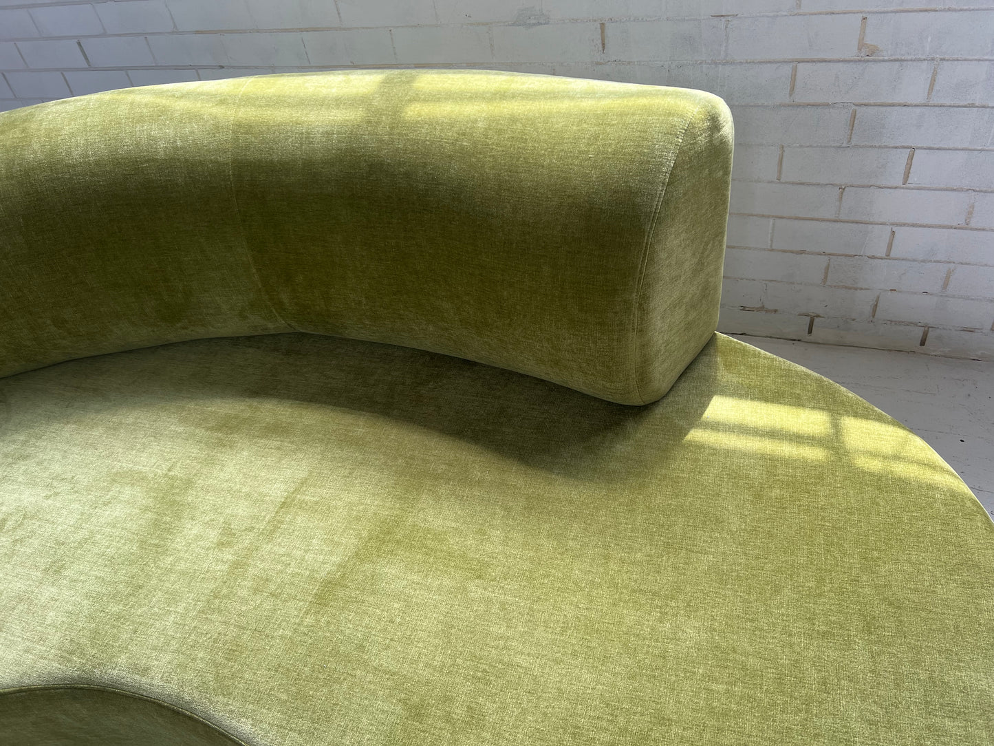 - Bespoke Olive Velvet Curved Modular Sofa