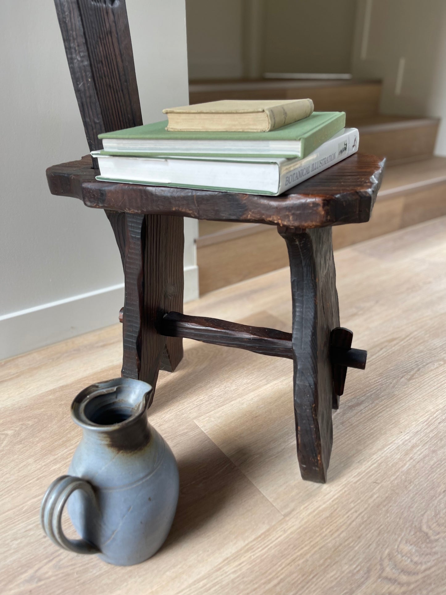 - Rustic Hand Carved Timber Stool