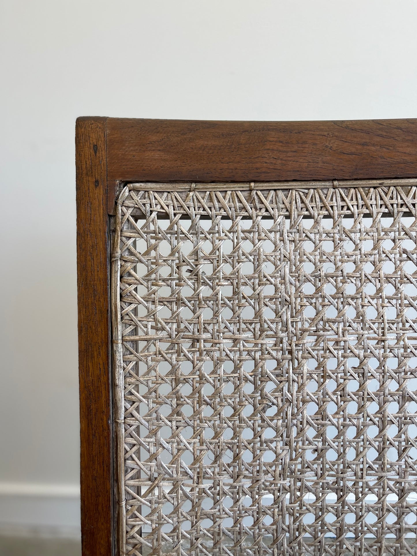 - Vintage Burmese Teak and Rattan Love Seat