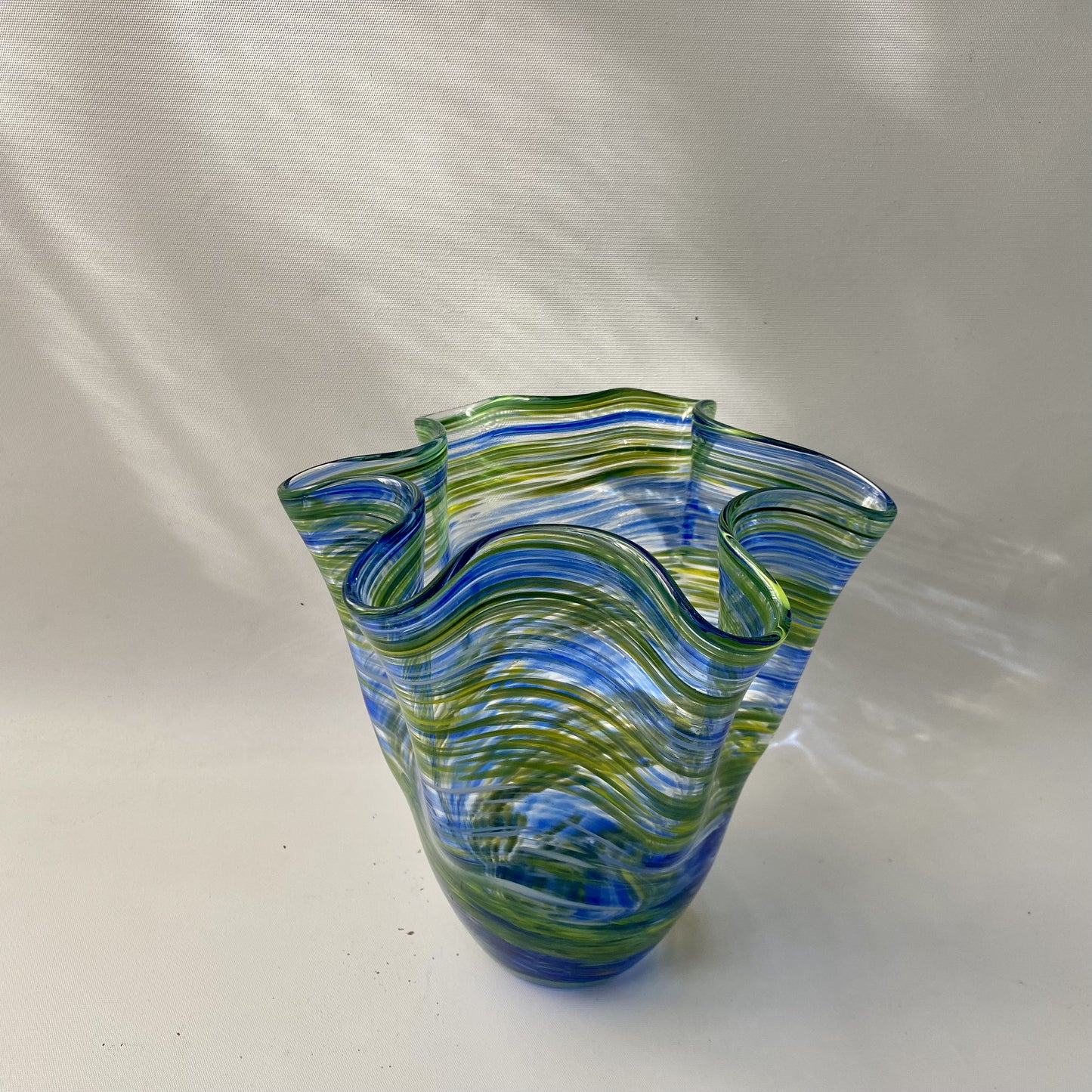 - Van Gogh Inspired Sea Water Blown Glass Vase