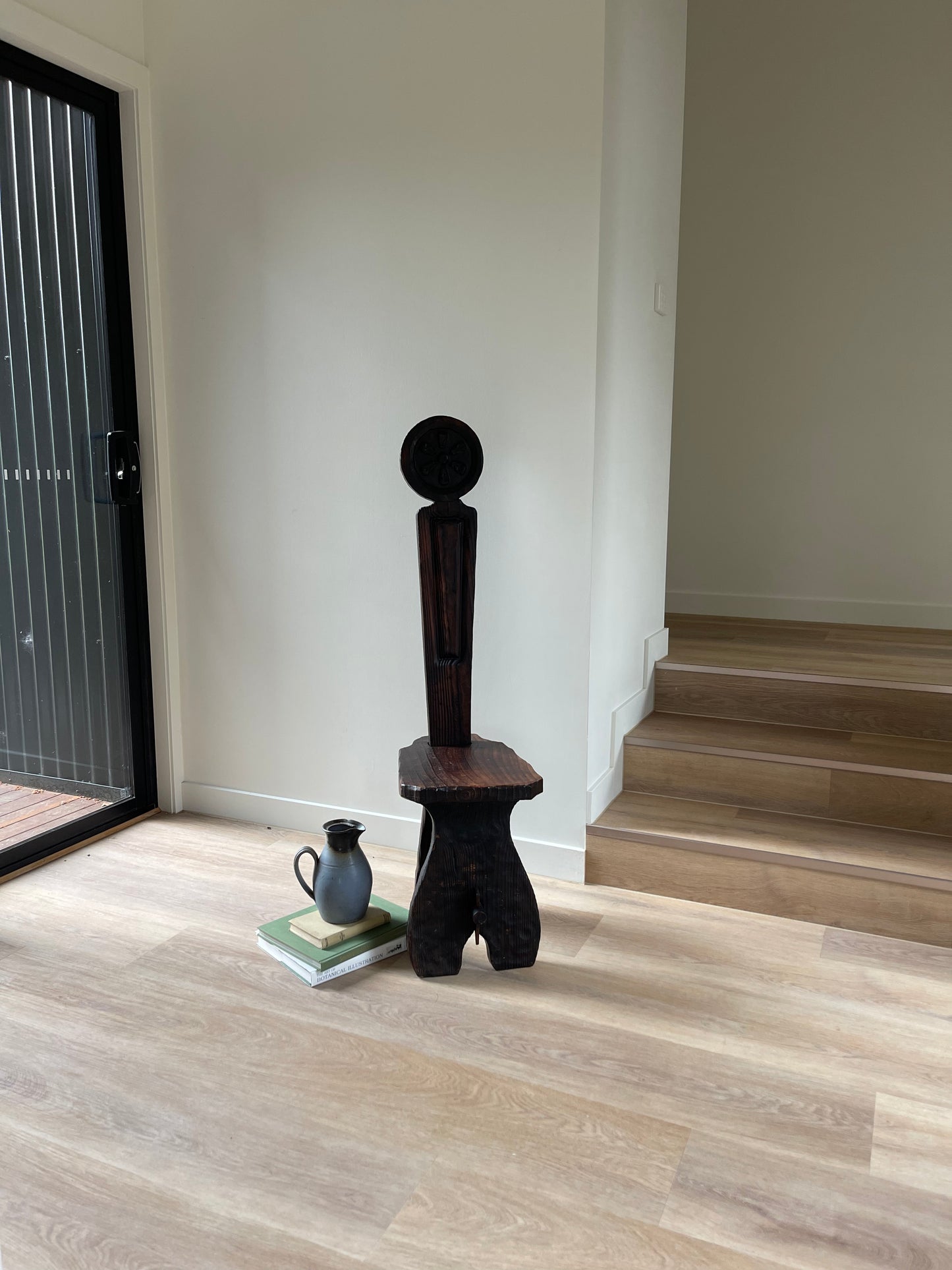 - Rustic Hand Carved Timber Stool