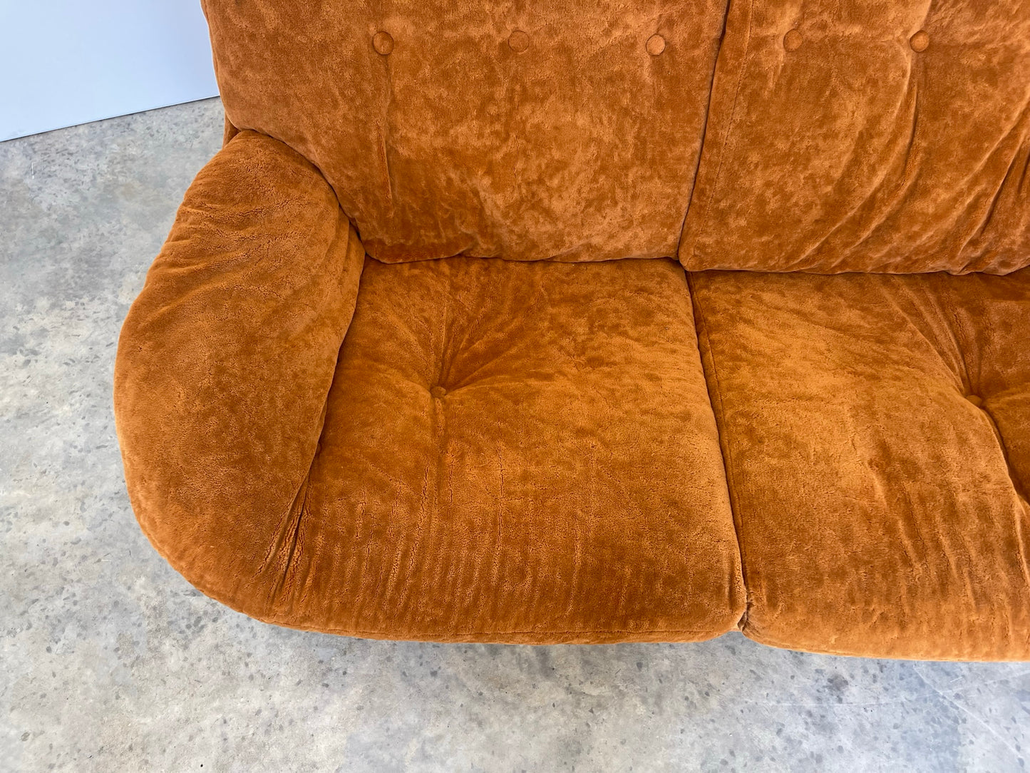 Vintage Burnt Orange Two Seater Sofa