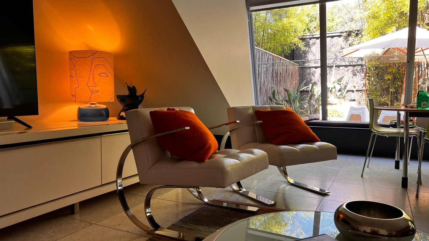 Set of Two Vintage 80s Leather Armchairs