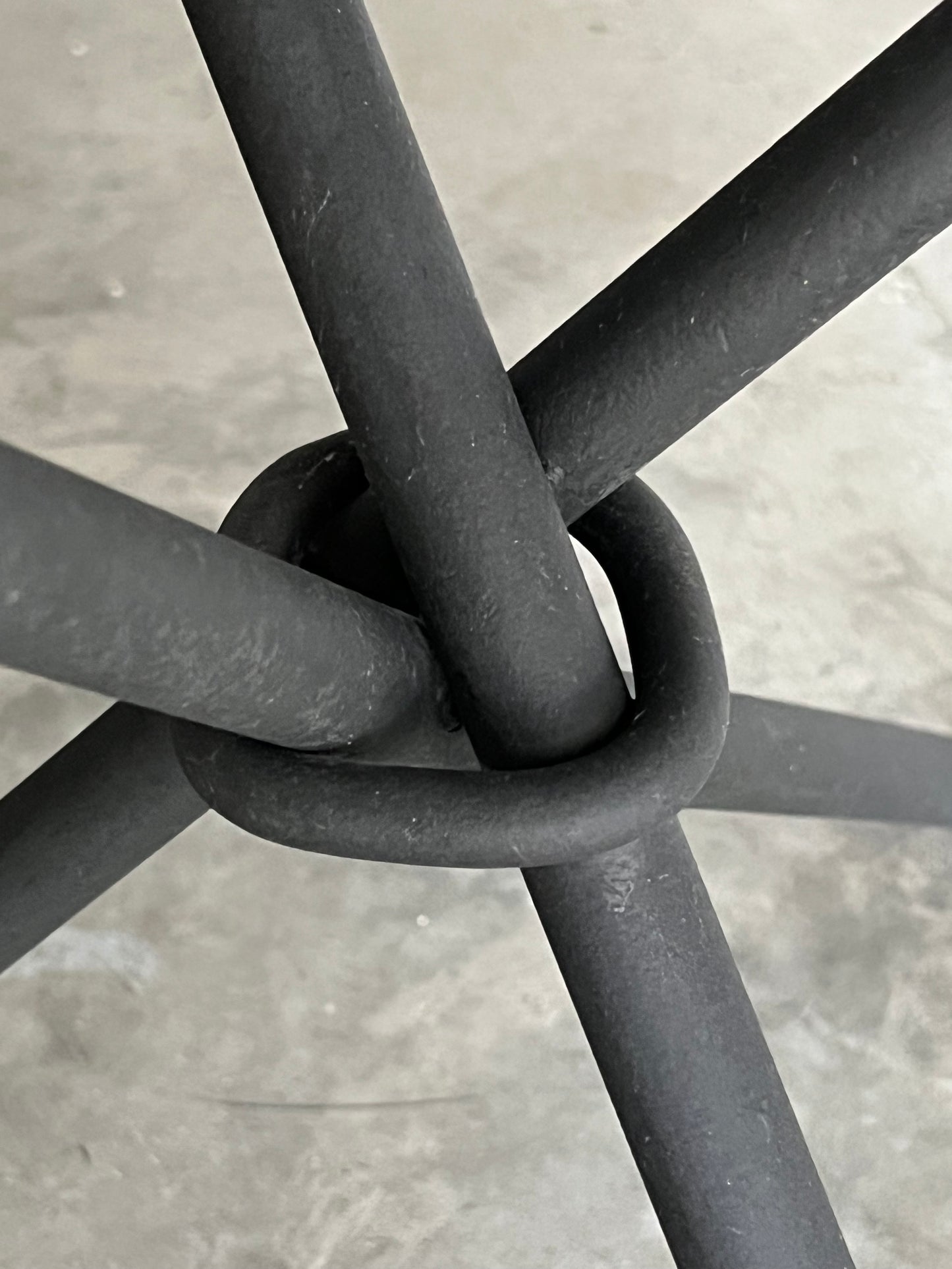 Vintage Italian Wrought Iron & Granite Tripod Side Table - Two Available