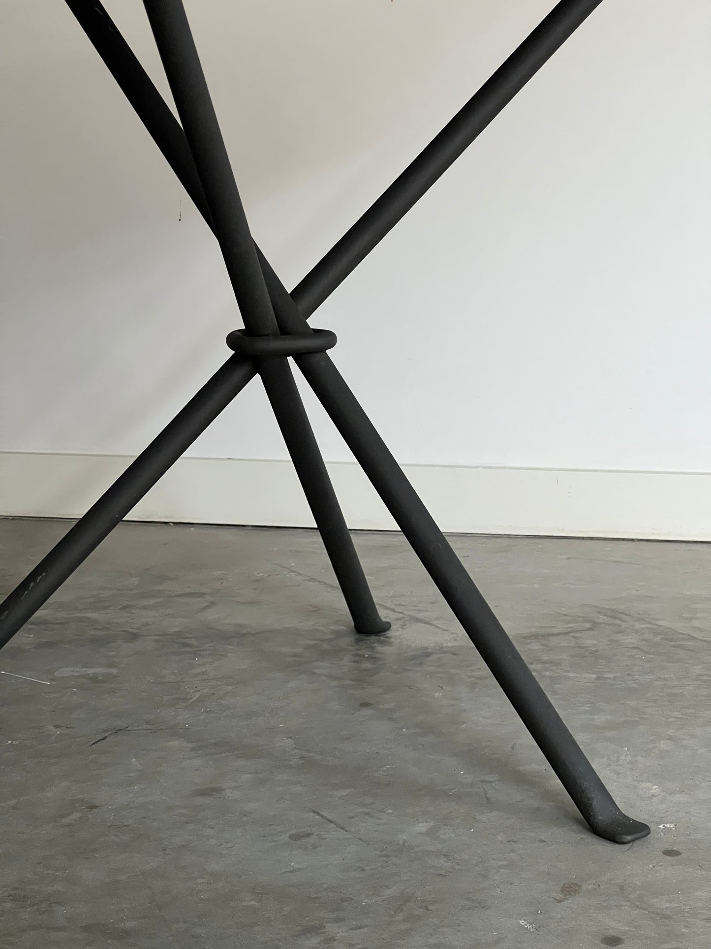 Vintage Italian Wrought Iron & Granite Tripod Side Table - Two Available