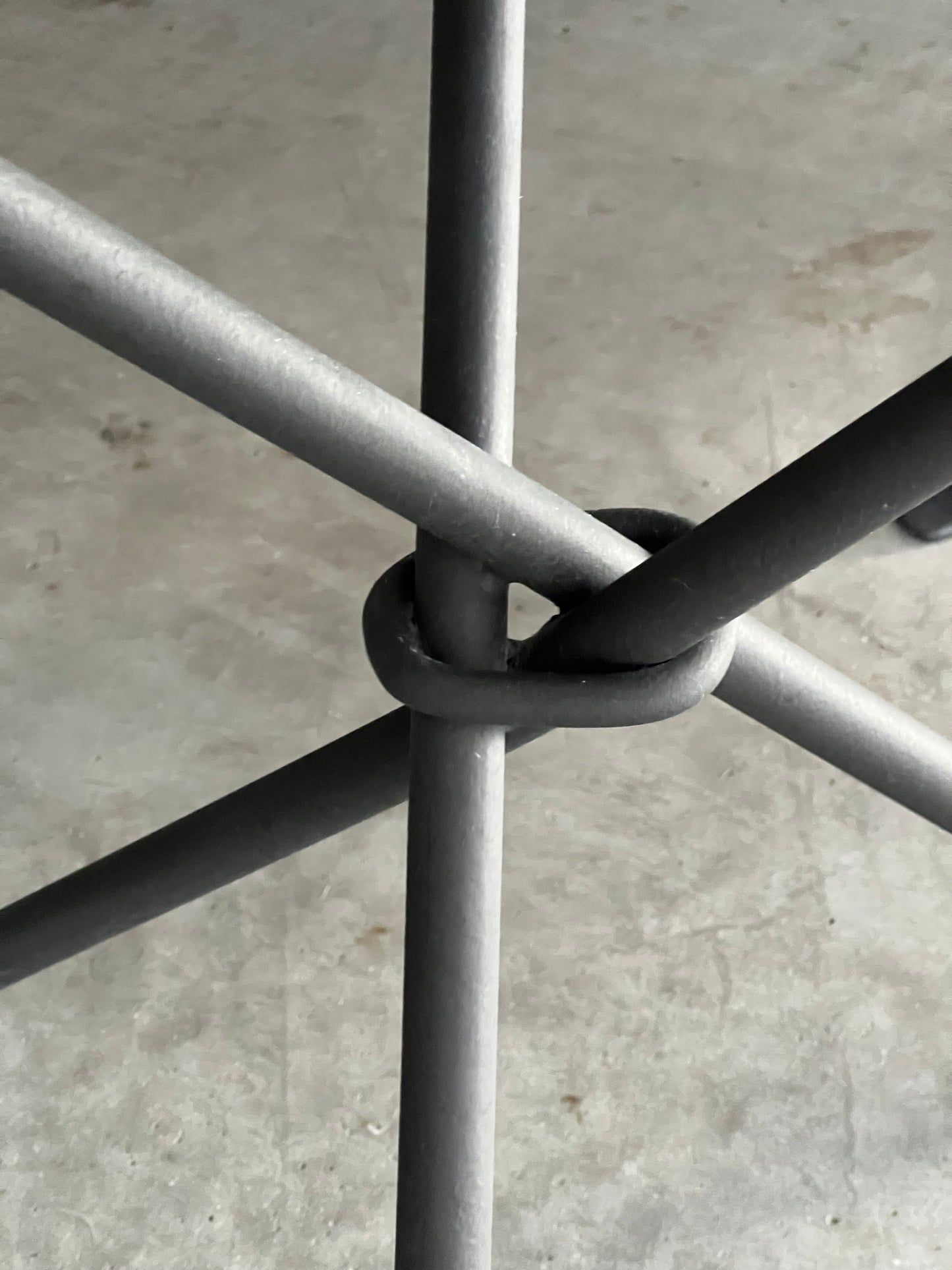 Vintage Italian Wrought Iron & Granite Tripod Side Table - Two Available