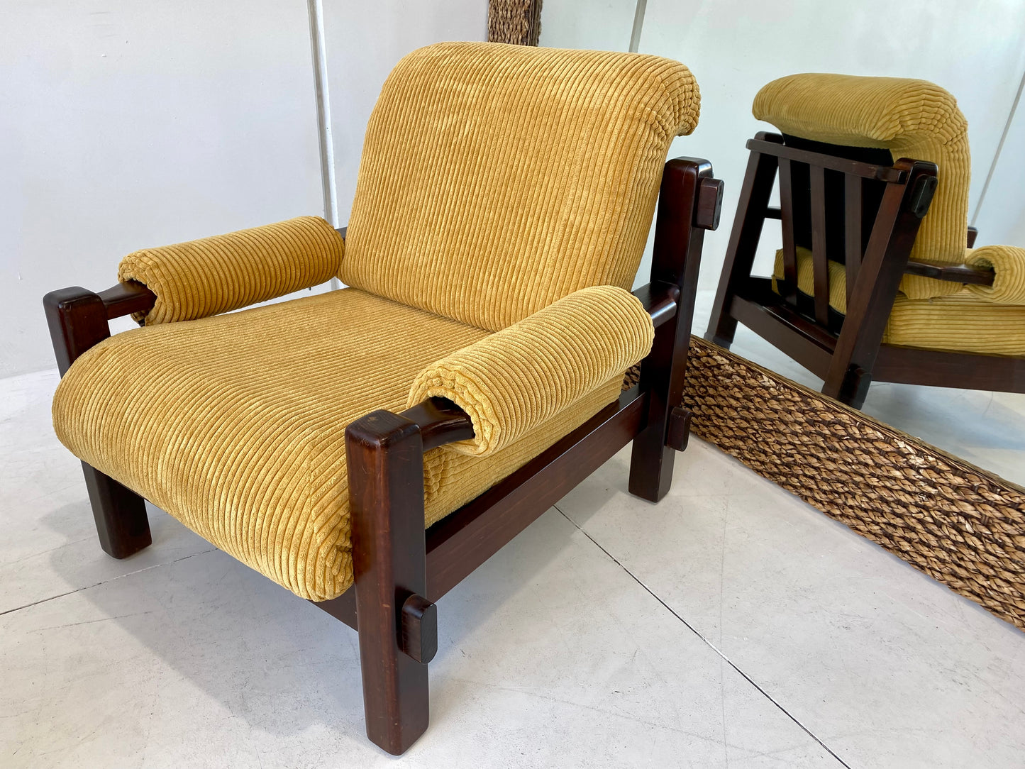 - Corduroy Three-Seater Sofa