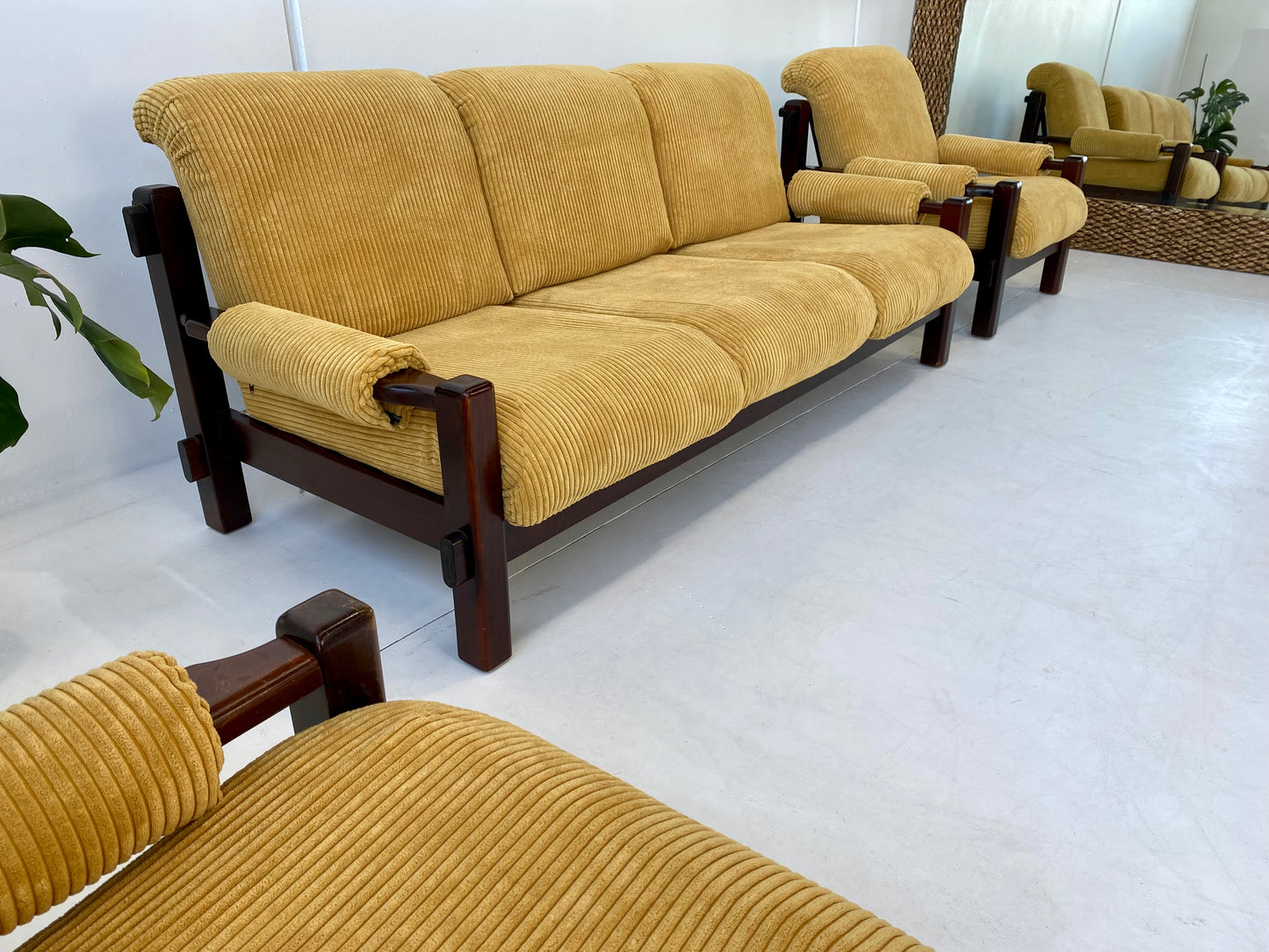 - Corduroy Three-Seater Sofa