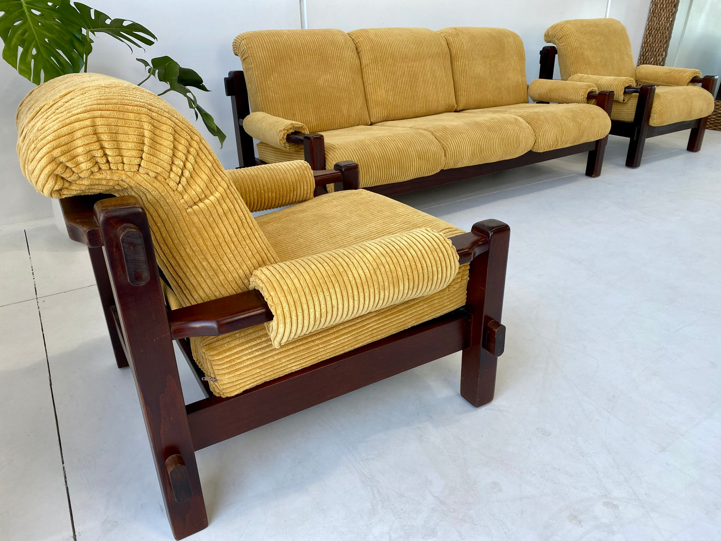 - Corduroy Three-Seater Sofa
