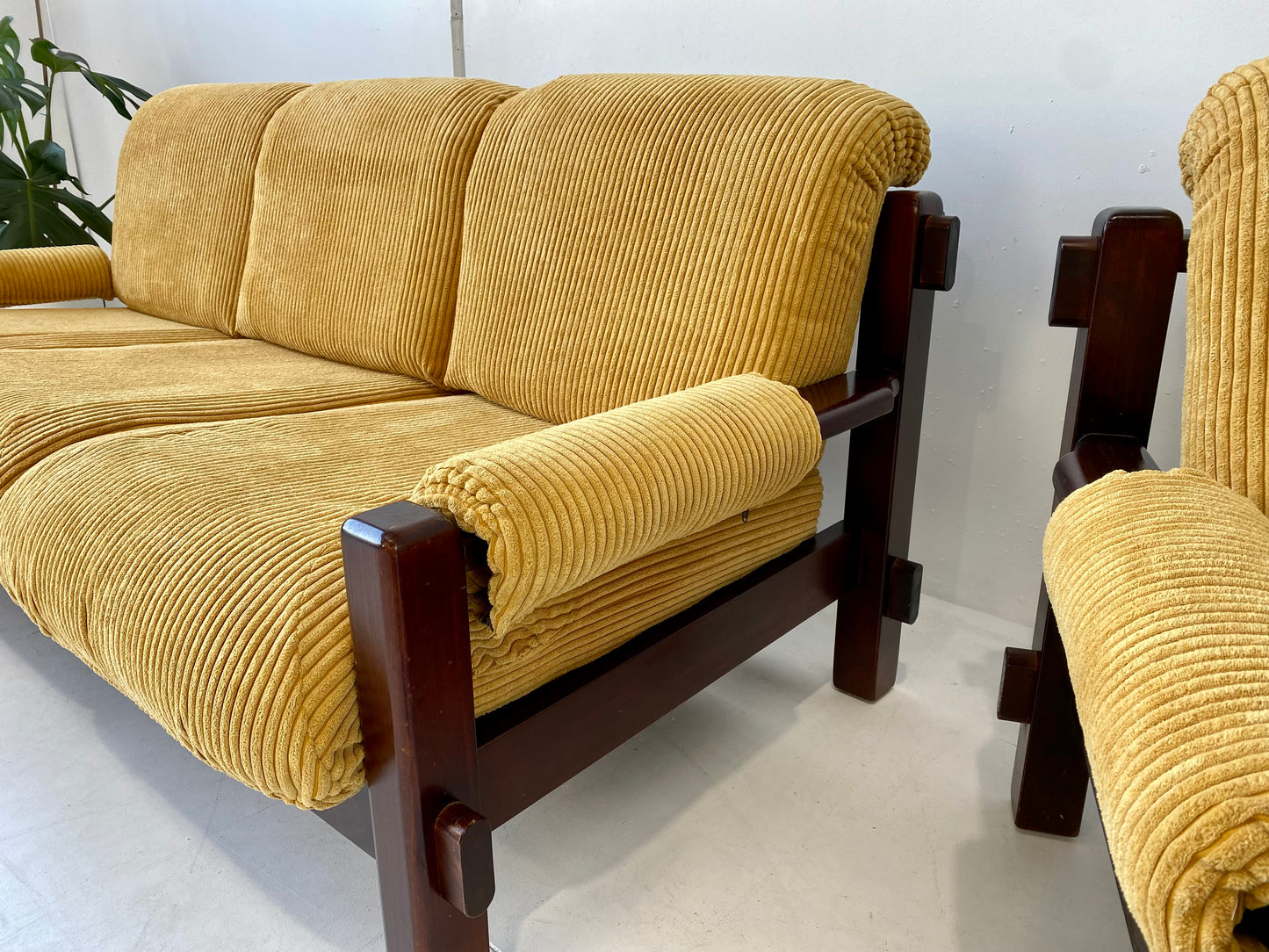 - Corduroy Three-Seater Sofa