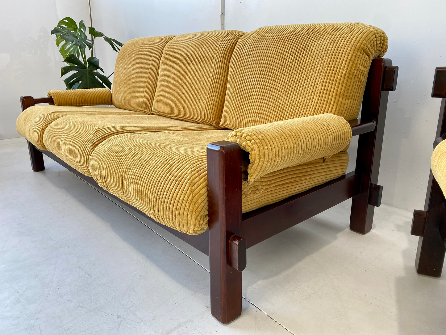 - Corduroy Three-Seater Sofa