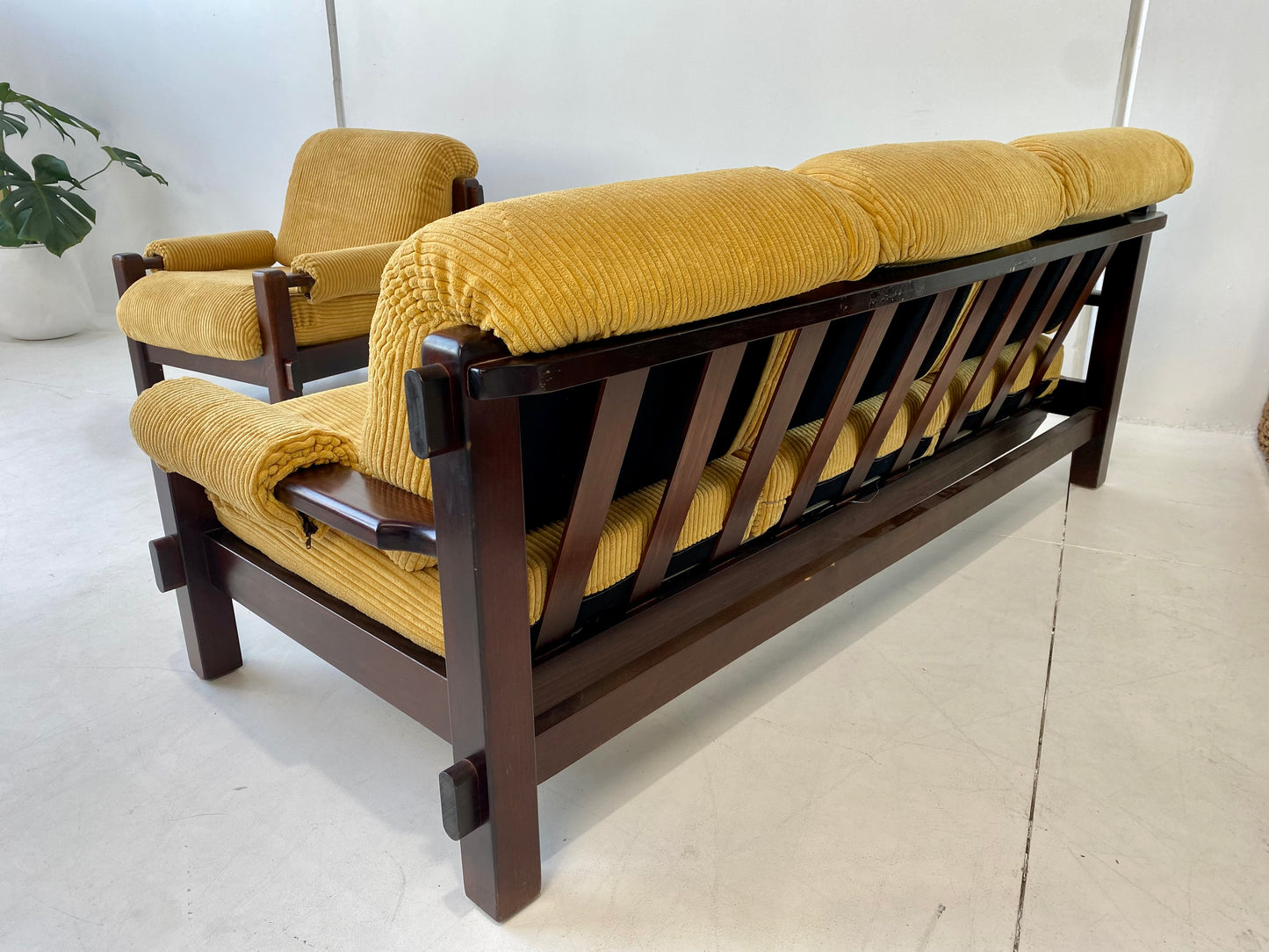 - Corduroy Three-Seater Sofa