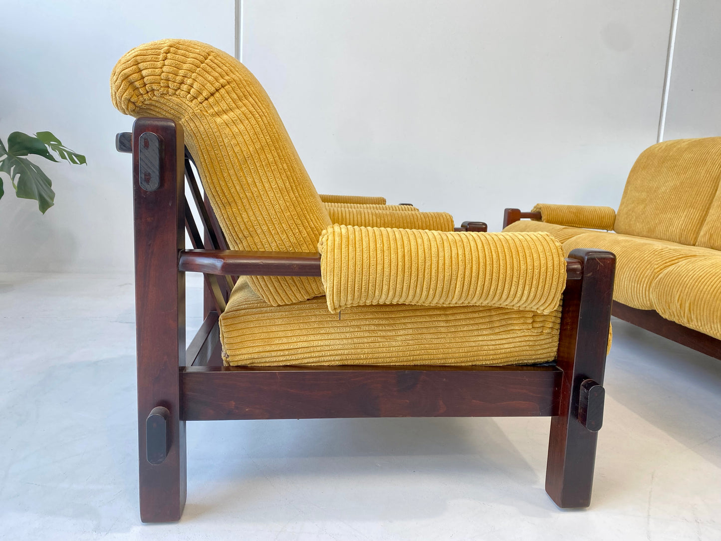 - Corduroy Three-Seater Sofa