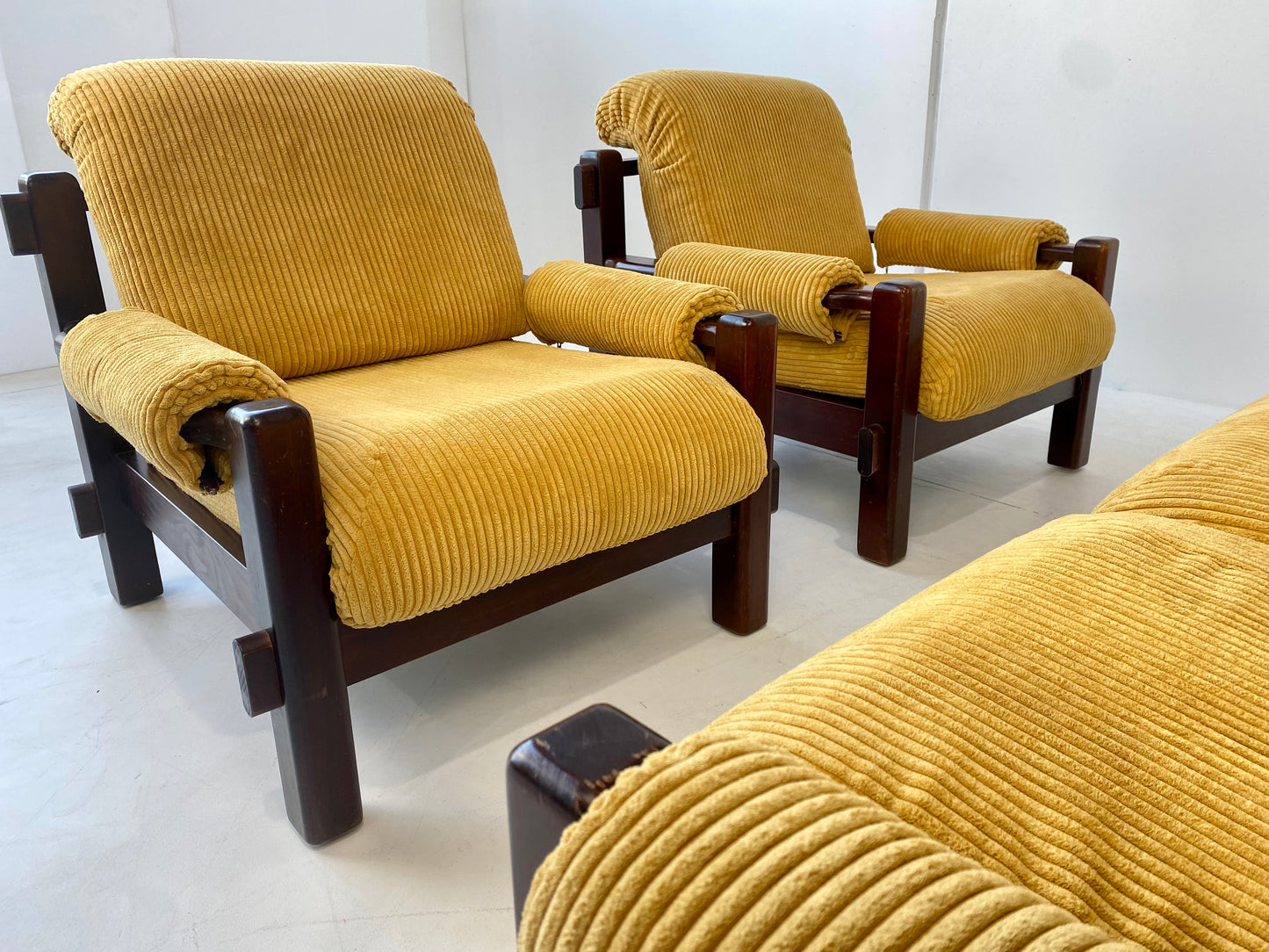 - Corduroy Three-Seater Sofa