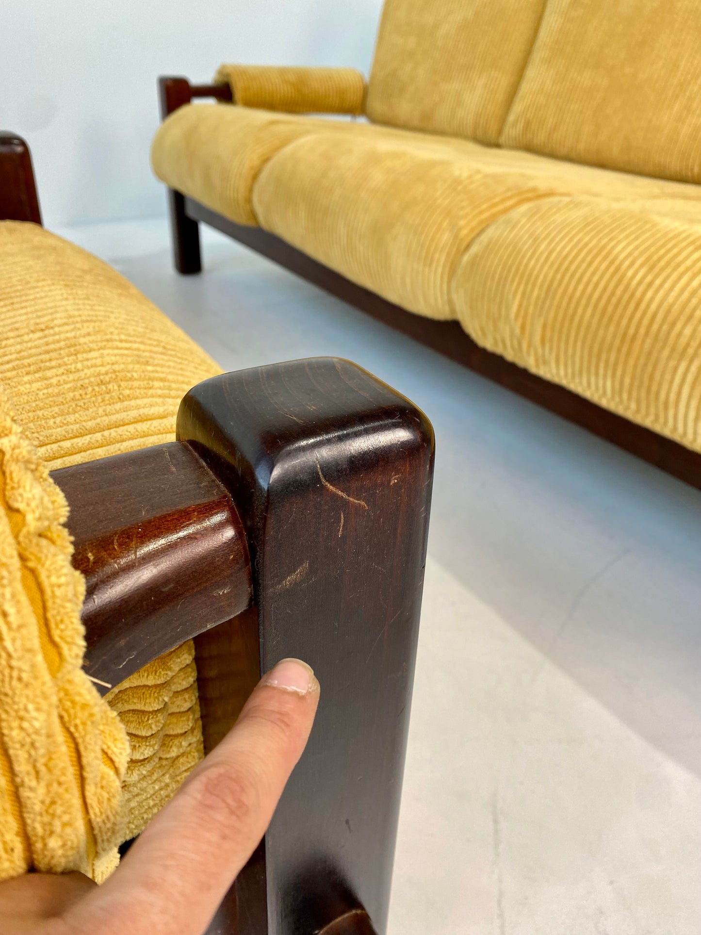 - Corduroy Three-Seater Sofa