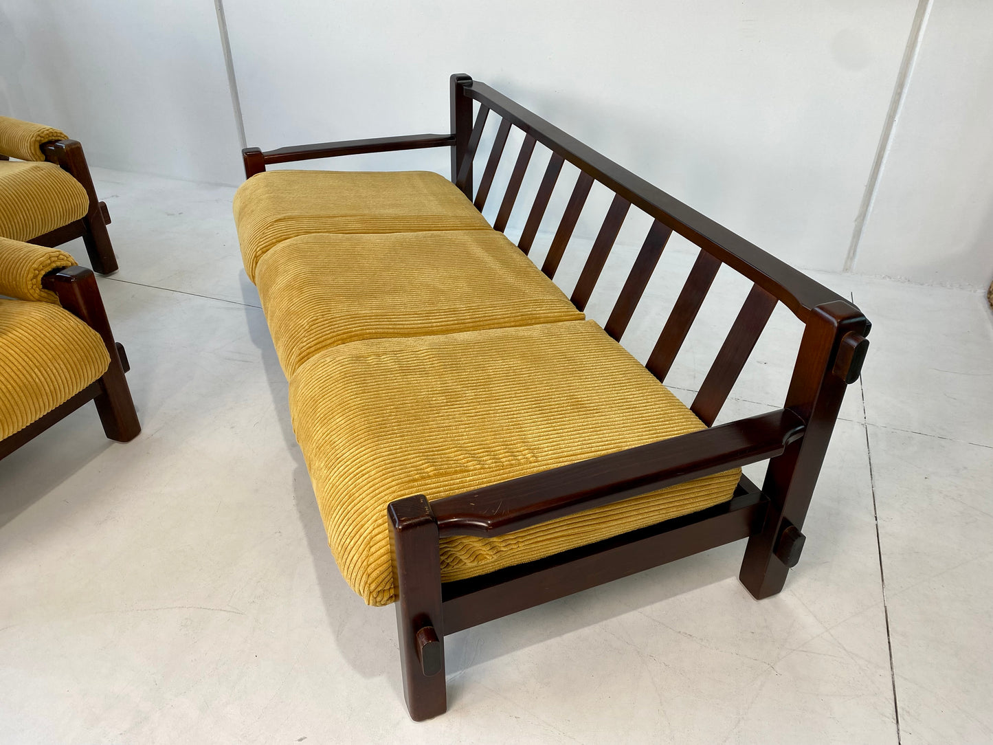 - Corduroy Three-Seater Sofa