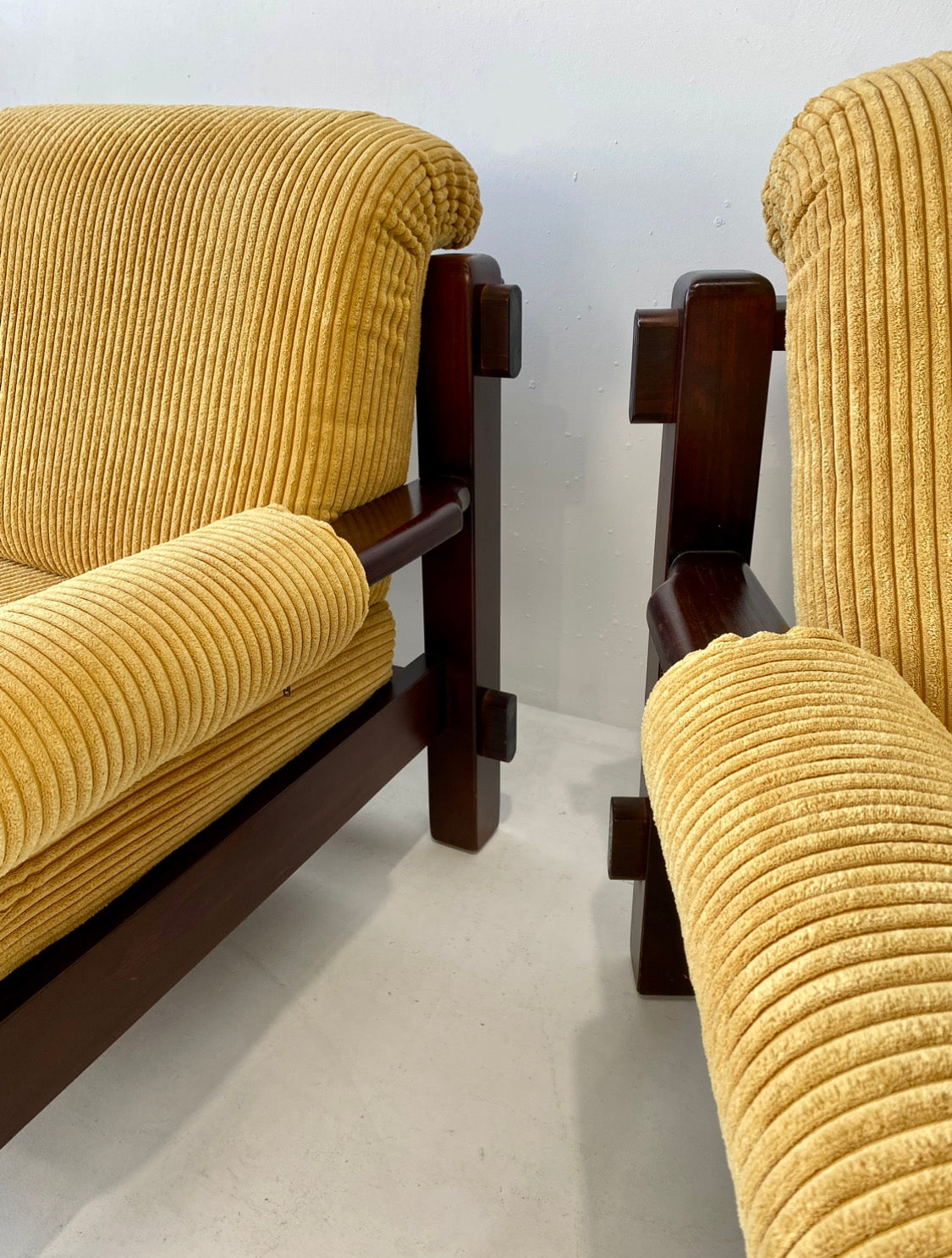 - Corduroy Three-Seater Sofa