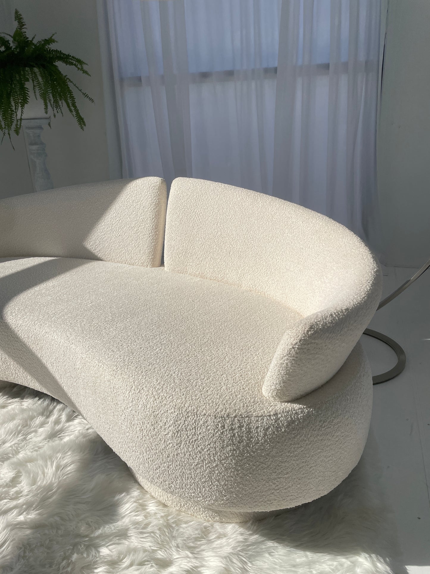 Bouclé Curved Sofa
