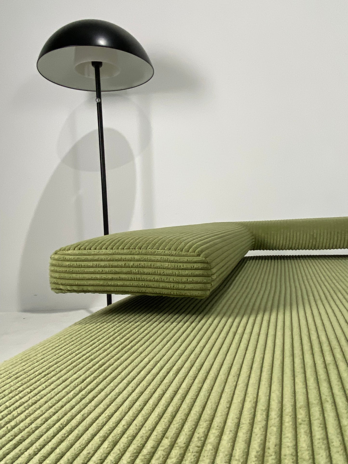 - Green Jumbo Corduroy Four Piece Modular Sofa