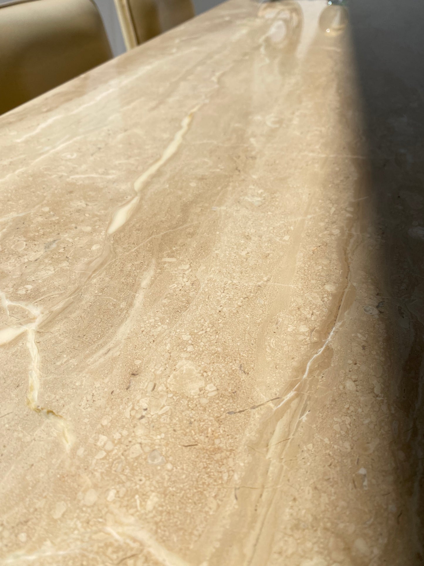 Large Polished Italian Marble Dining Table