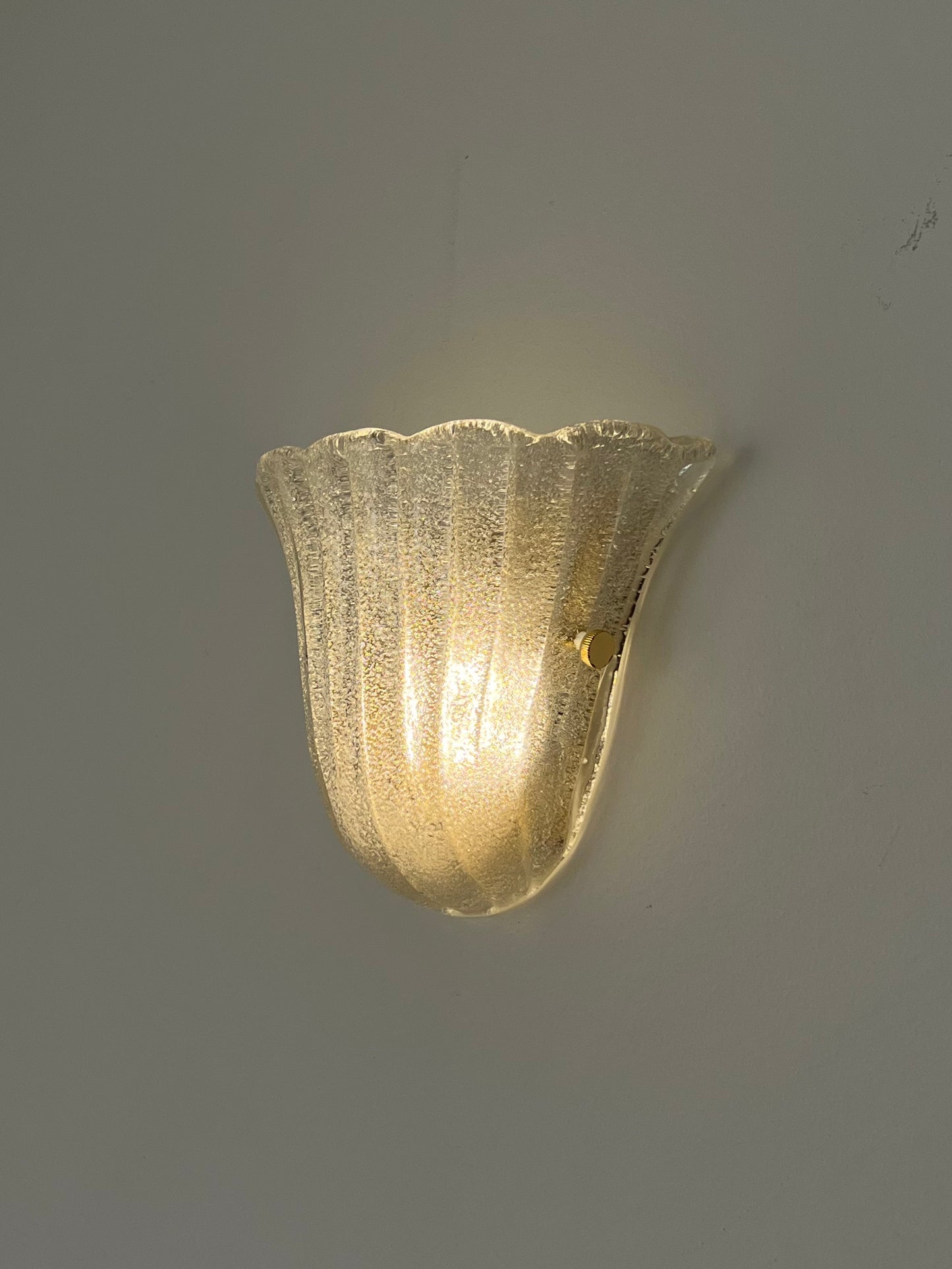 - Vintage Murano Scalloped Shell Sconce, Italy