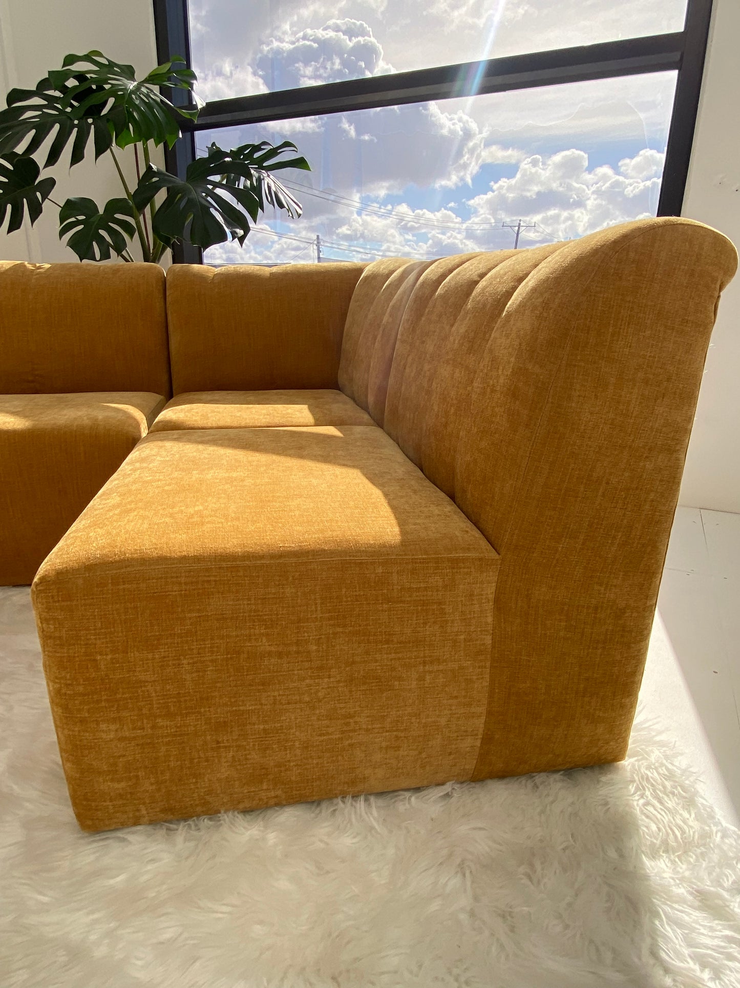 Four Piece Mustard Modular Sofa Set