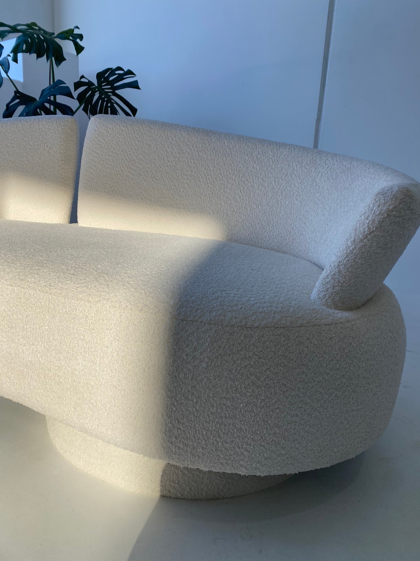 Bouclé Curved Sofa
