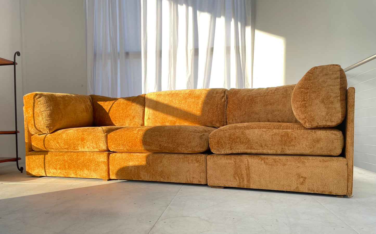 - Burnt Amber Three Piece Modular Sofa
