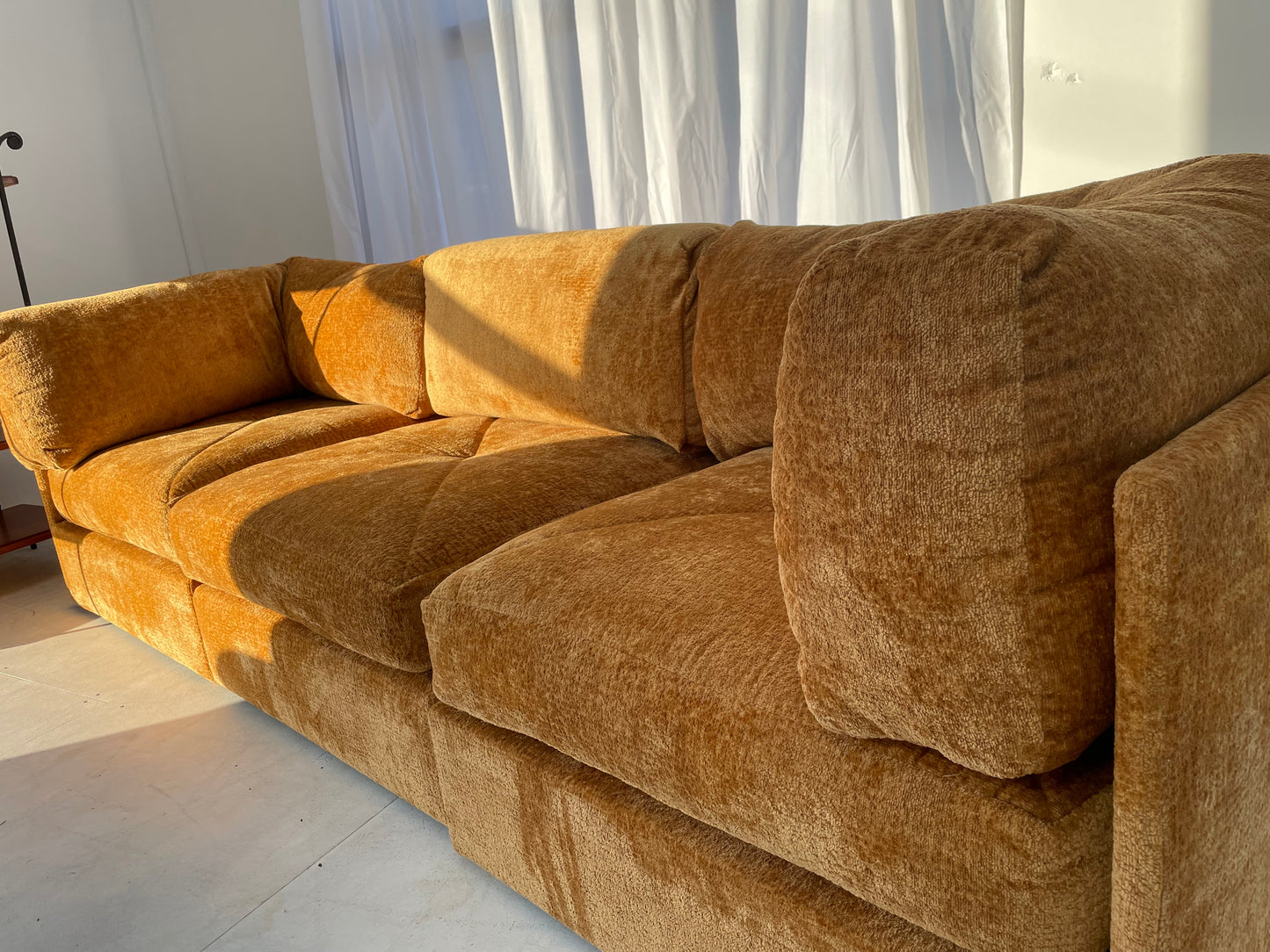 - Burnt Amber Three Piece Modular Sofa