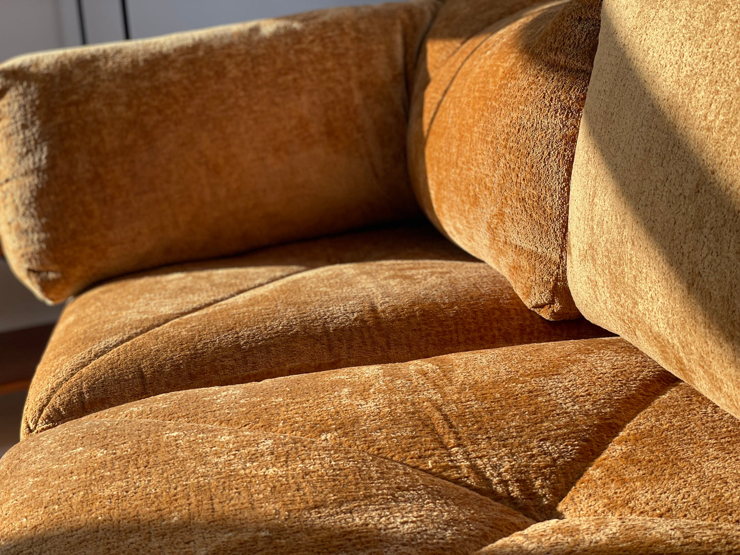 - Burnt Amber Three Piece Modular Sofa