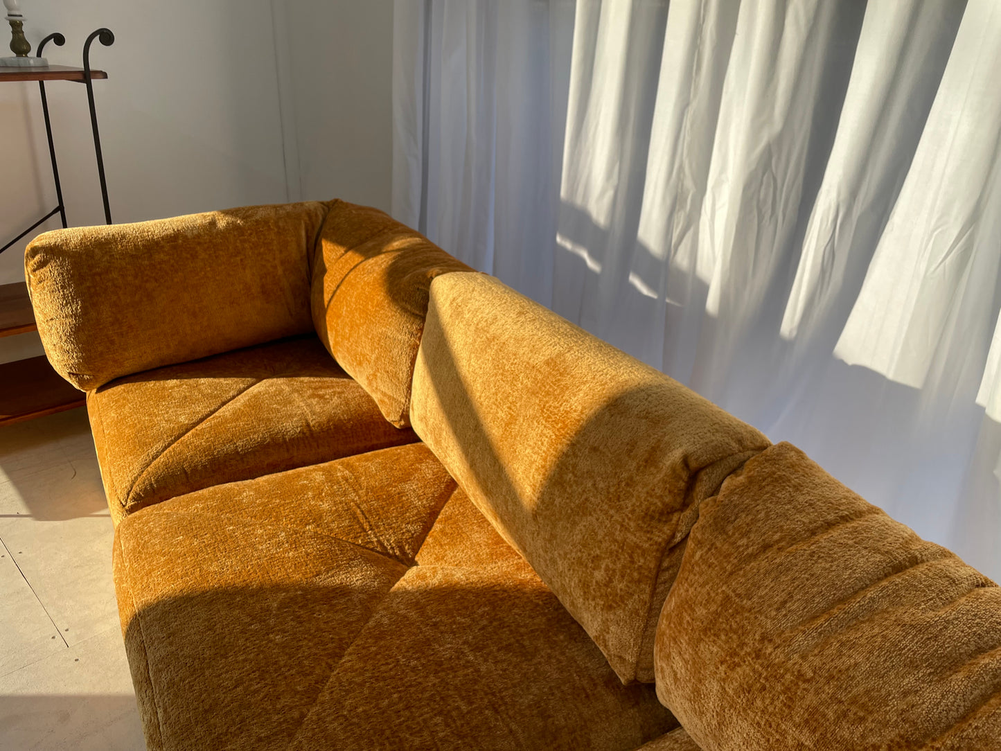 - Burnt Amber Three Piece Modular Sofa