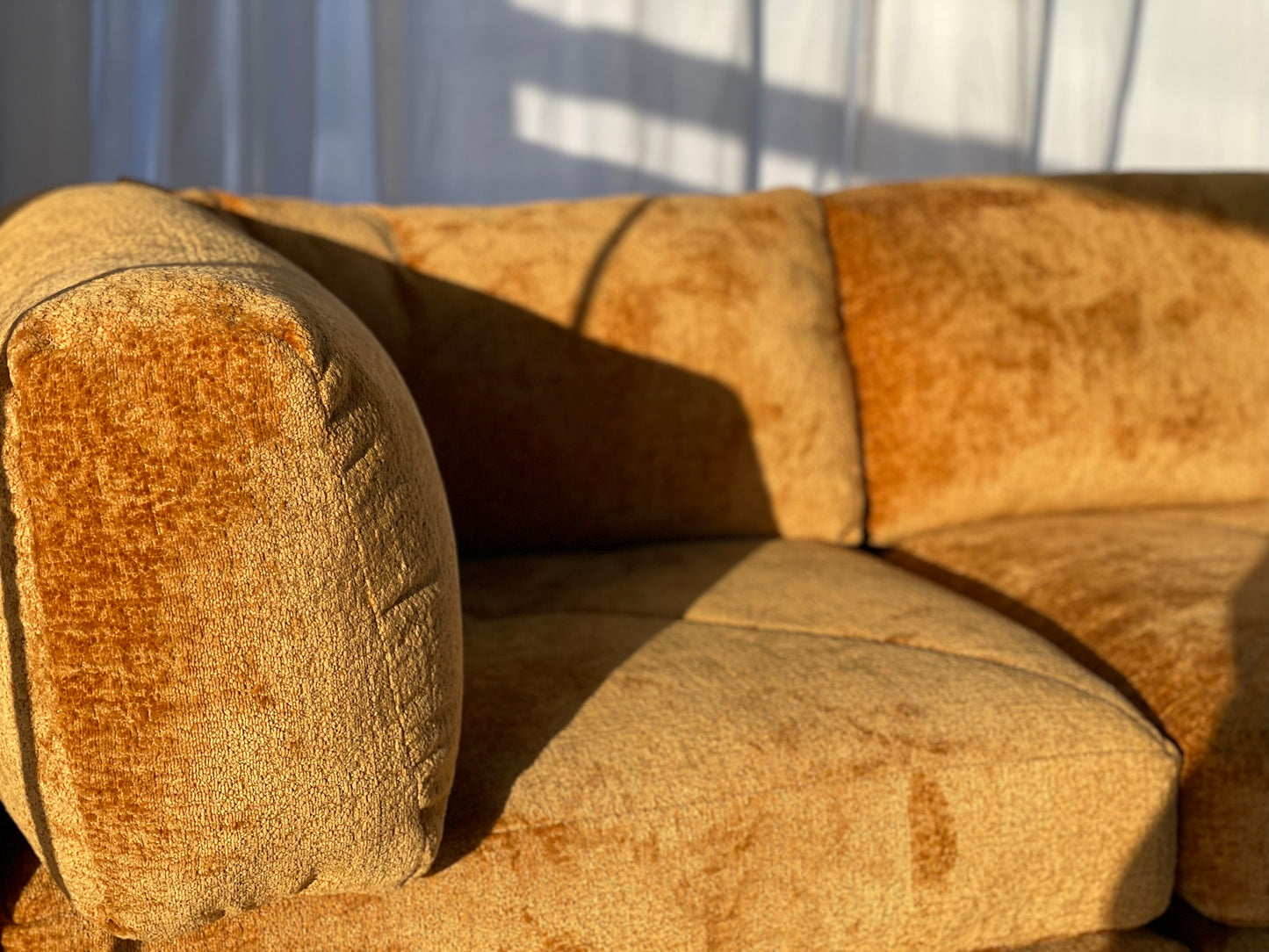 - Burnt Amber Three Piece Modular Sofa
