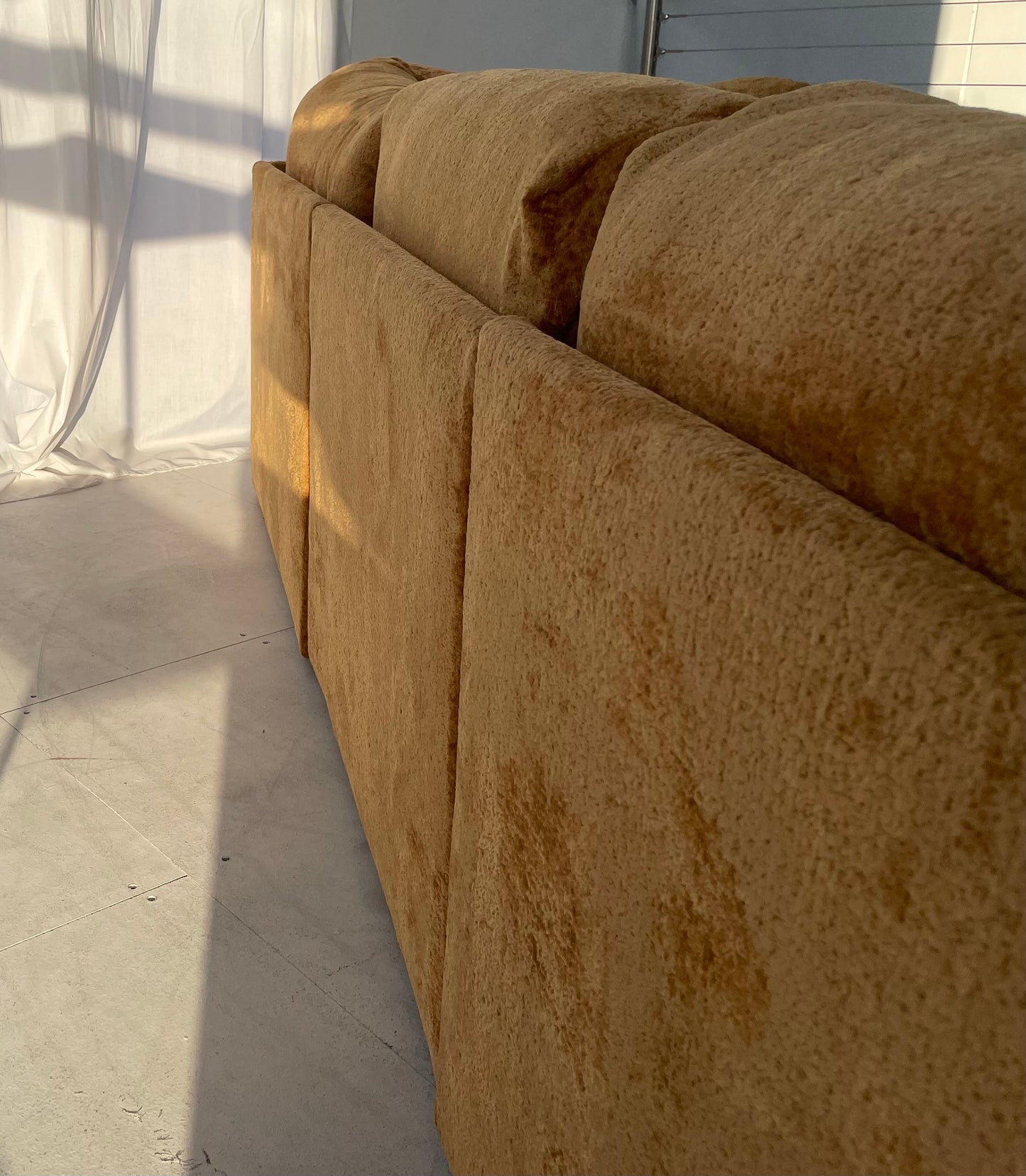 - Burnt Amber Three Piece Modular Sofa