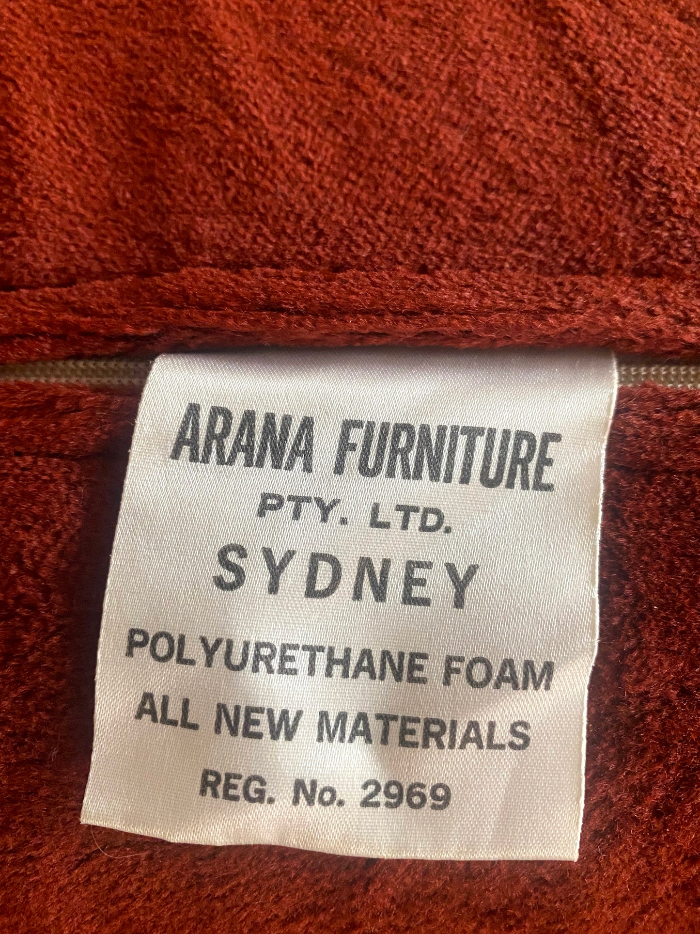 - 70s Rust Velour Modular Sofa